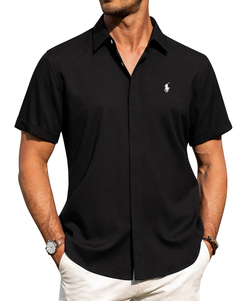 Men's Casual Cotton and Linen Shirt