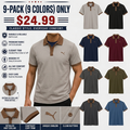 Mens Polo Shirts Casual Color Block Collar Short Sleeve Shirt with Pocket