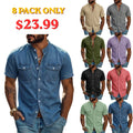 Men Shirt Casual Shirt Faded Shirt Garment Dyed Cotton Acid Wash Shirt