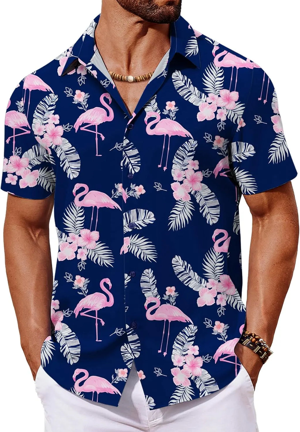 COOFANDY Mens Hawaiian Shirt Short Sleeve Button Down Shirts Tropical Floral Summer Beach Shirts