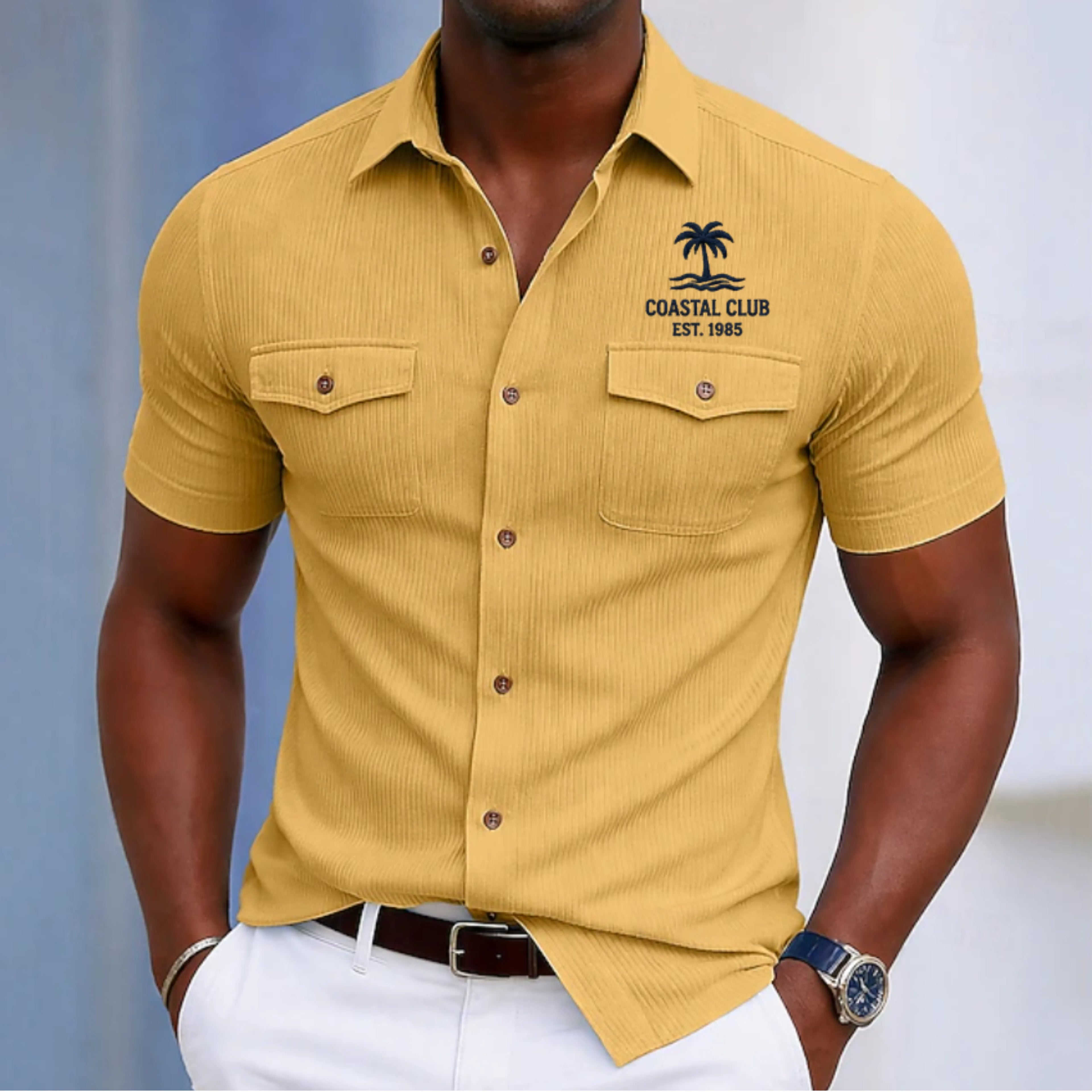 Men's Shirt Casual Shirt Corduroy Shirt Button Up Shirt