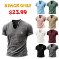 Men's T Shirt 100% Cotton T-Shirt Short Sleeve V Neck