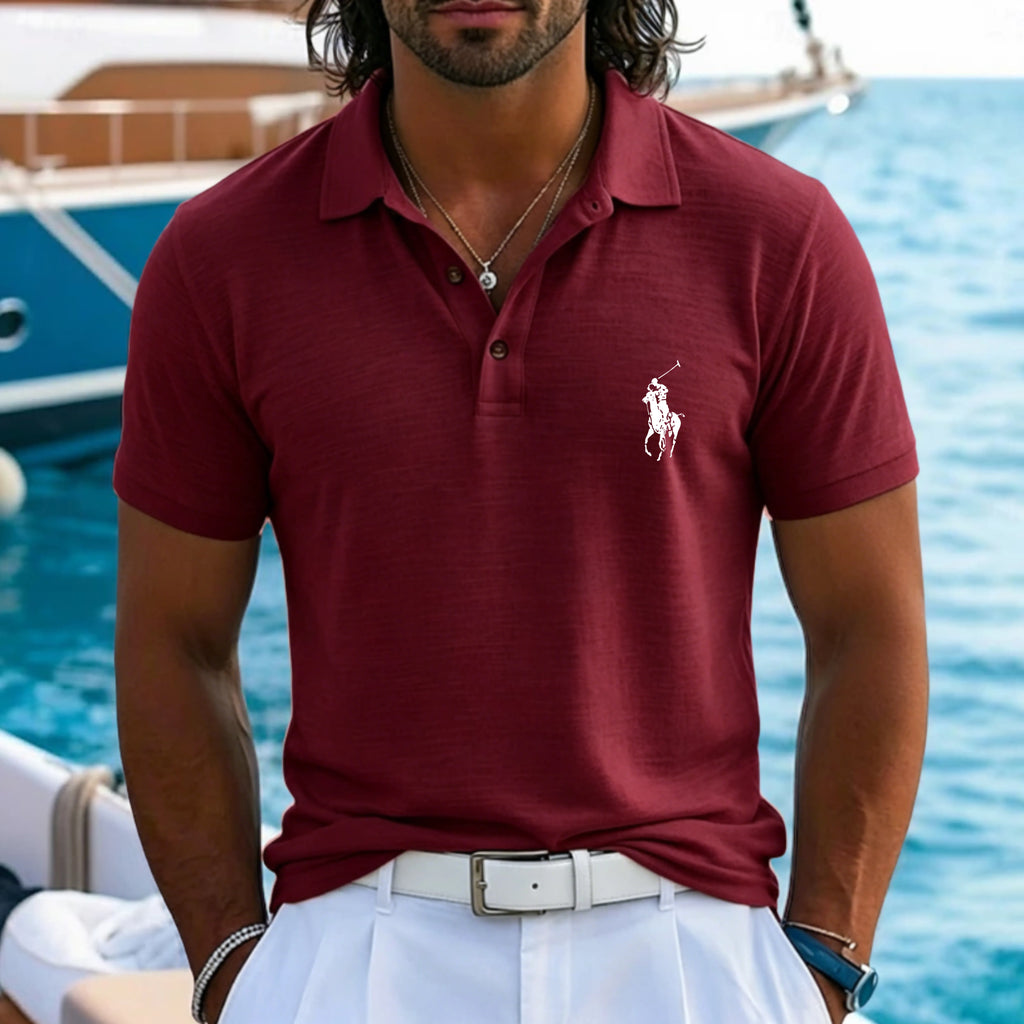 Men's Linen Polo Shirts Casual Vacation Classic Short Sleeve Vacation Fashion Plain