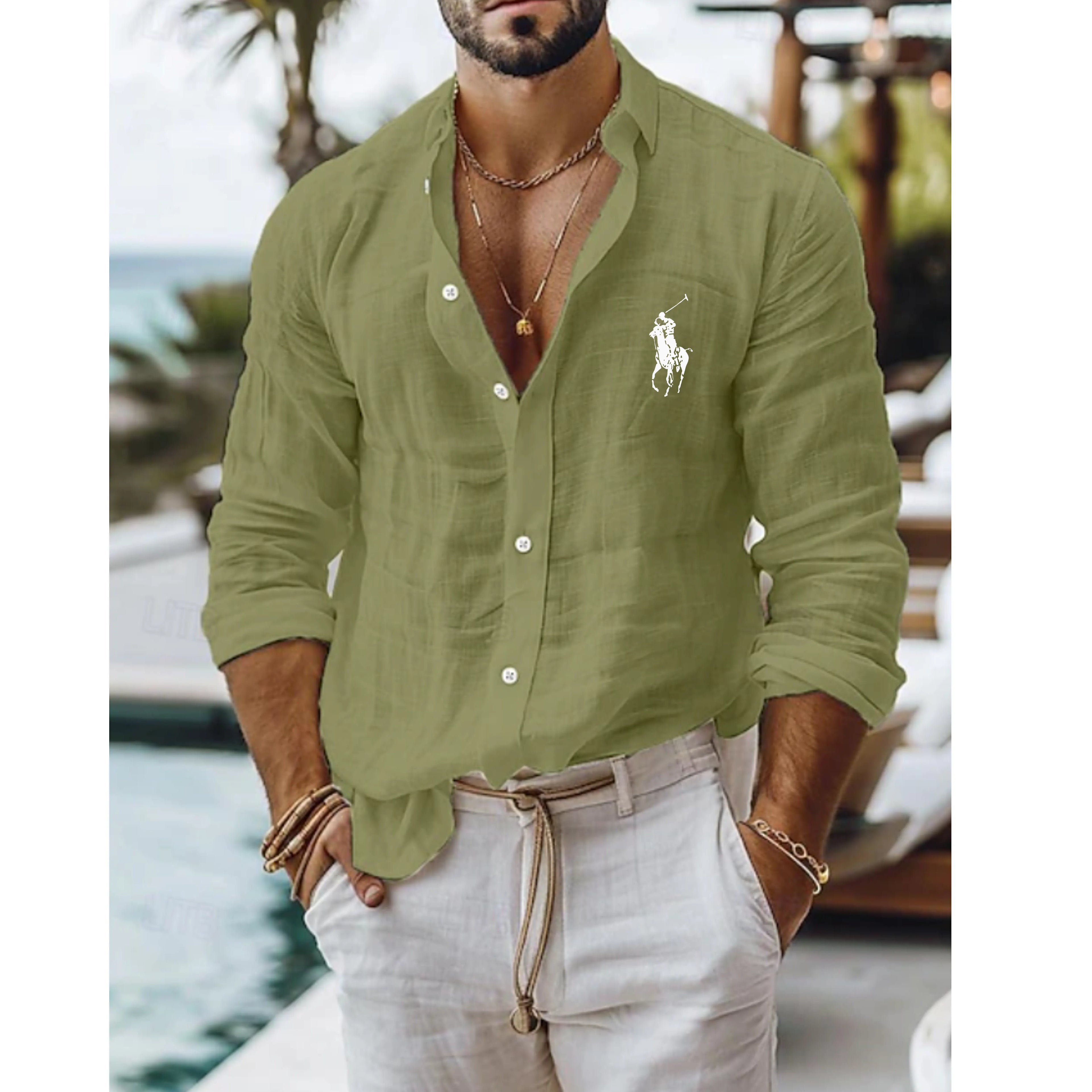 Men's Shirt Linen Shirt Summer Shirt Beach