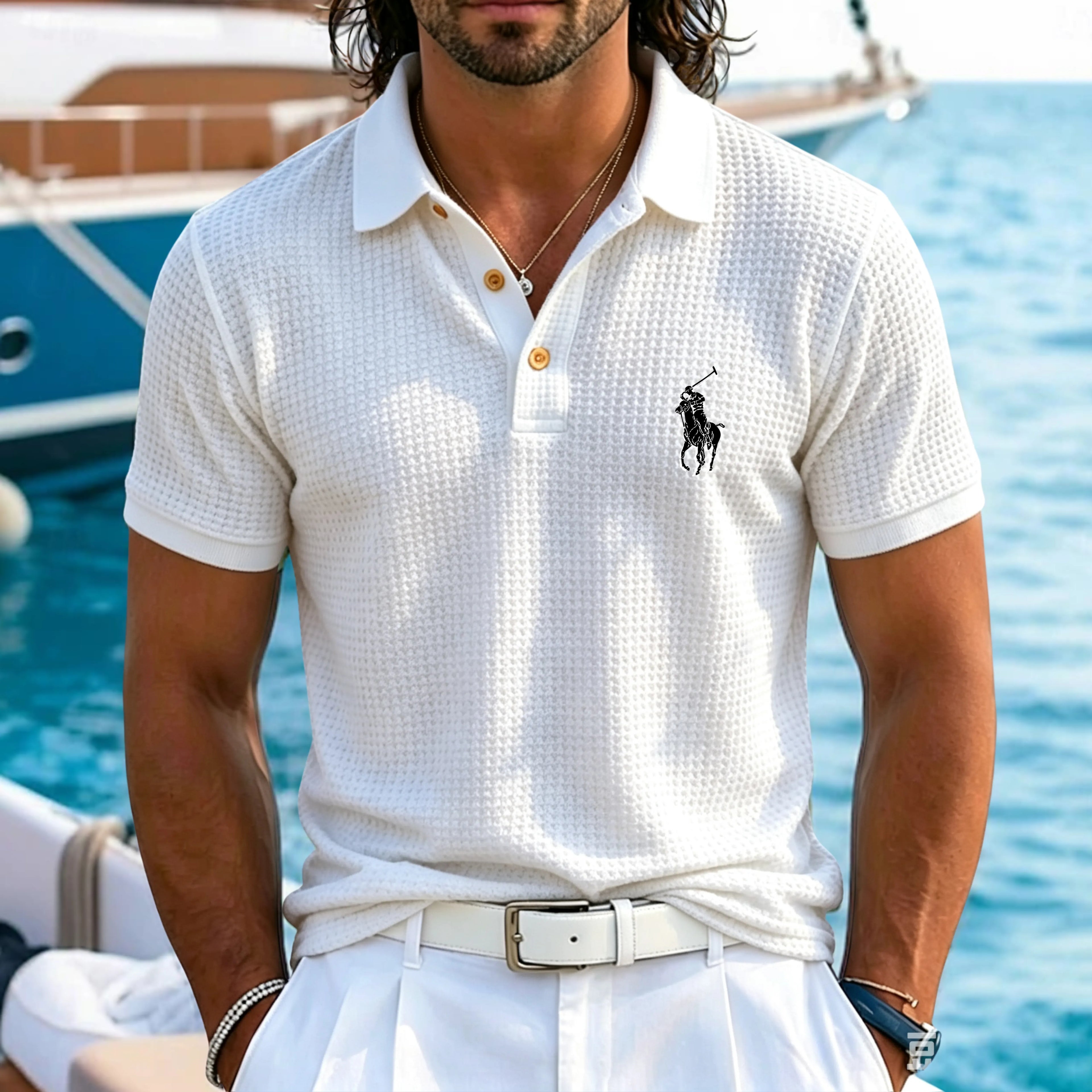 Men's Golf Shirt Golf Polos Shirts Casual Work Lapel Short