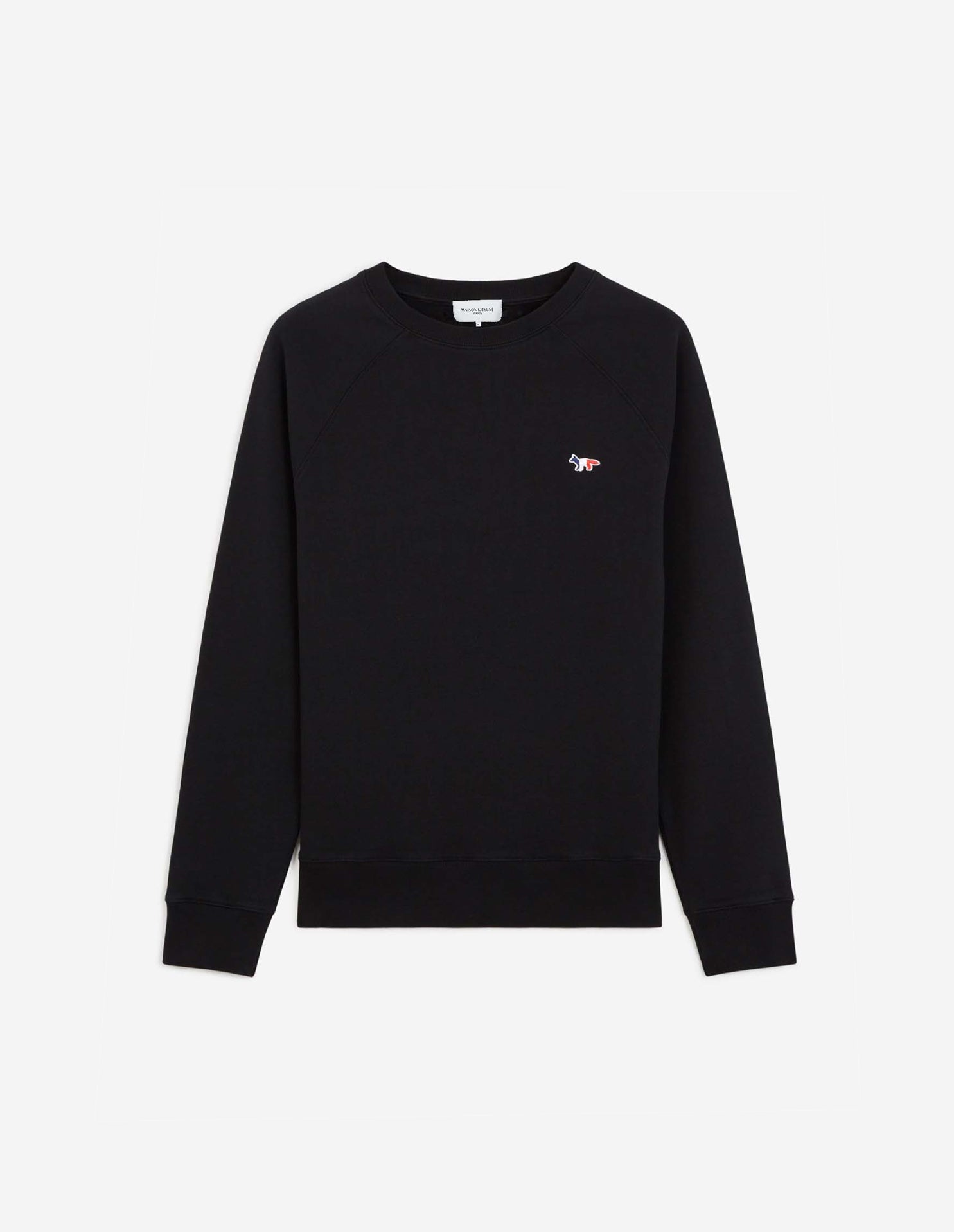 Tricolor Fox Patch Clean Sweatshirt Black