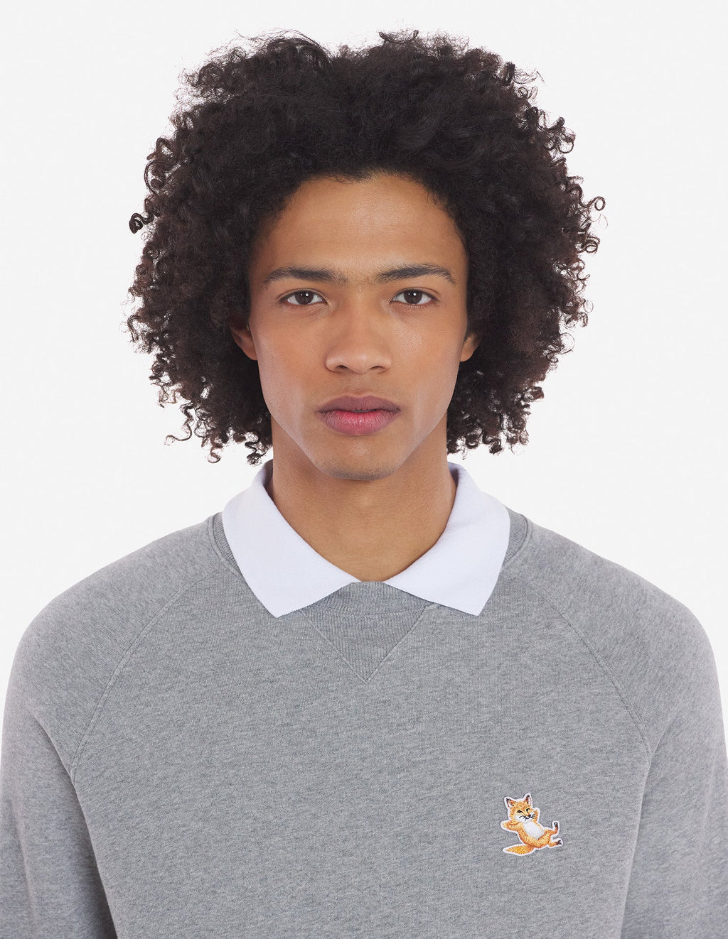 Unisex Chillax Fox Patch Classic Sweatshirt Grey Melange