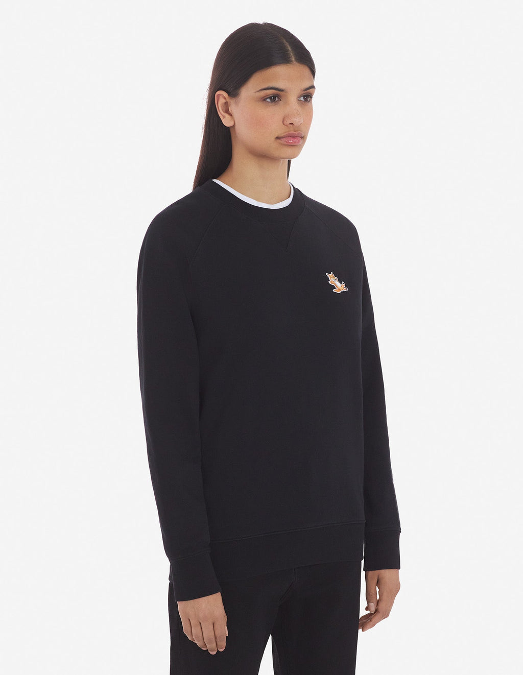 Unisex Chillax Fox Patch Classic Sweatshirt Black