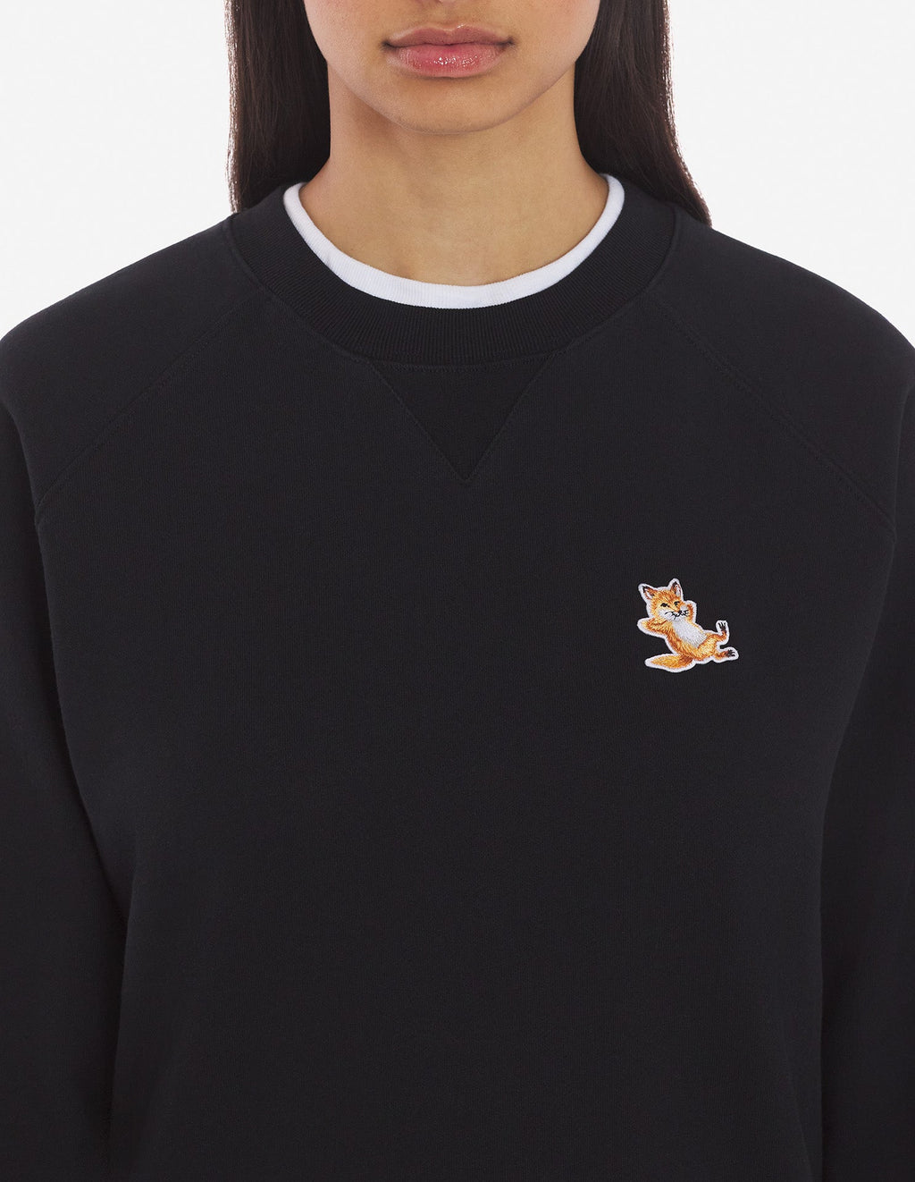 Unisex Chillax Fox Patch Classic Sweatshirt Black