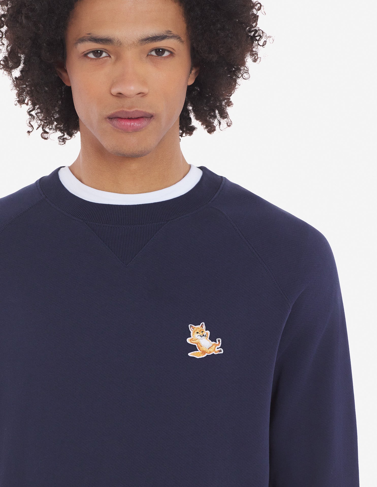 Unisex Chillax Fox Patch Classic Sweatshirt Navy