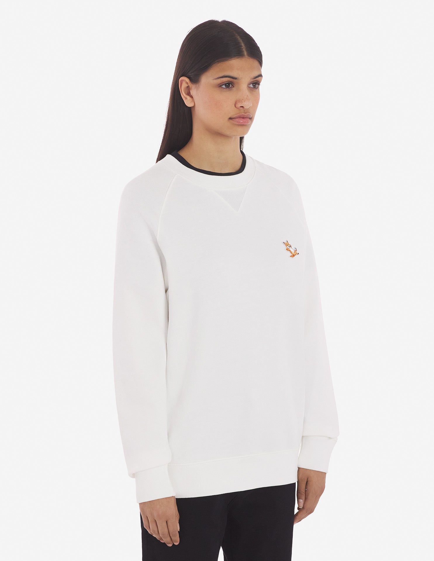 Unisex Chillax Fox Patch Classic Sweatshirt Ecru