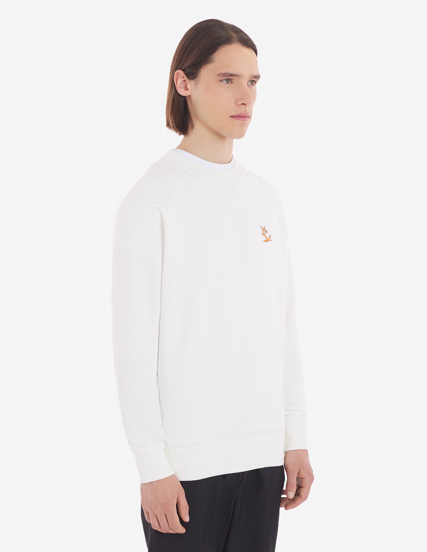 Unisex Chillax Fox Patch Classic Sweatshirt Ecru