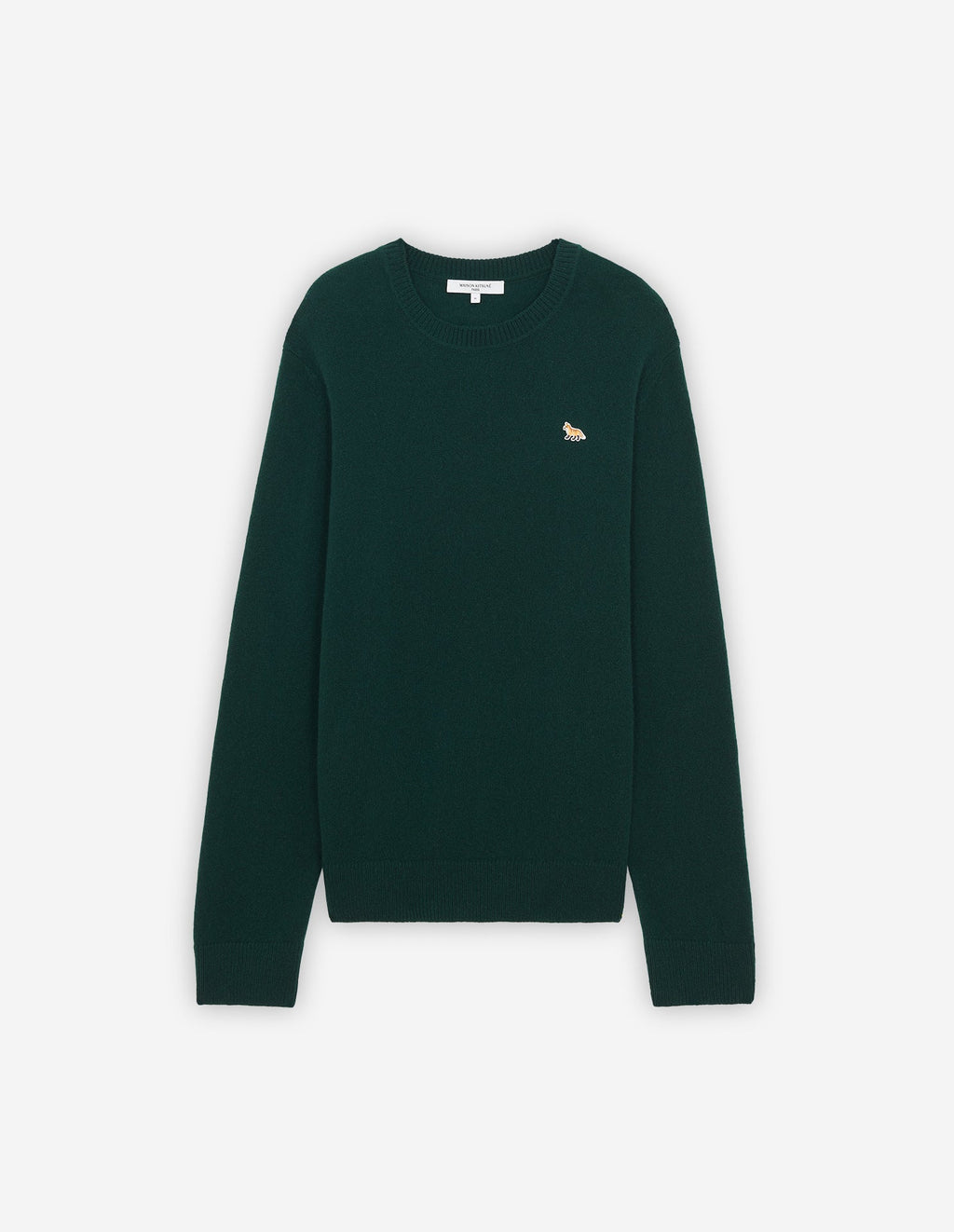 MEN'S BABY FOX PATCH COSY R-NECK PULLOVER DARK GREEN
