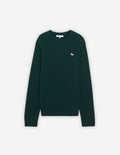 MEN'S BABY FOX PATCH COSY R-NECK PULLOVER DARK GREEN