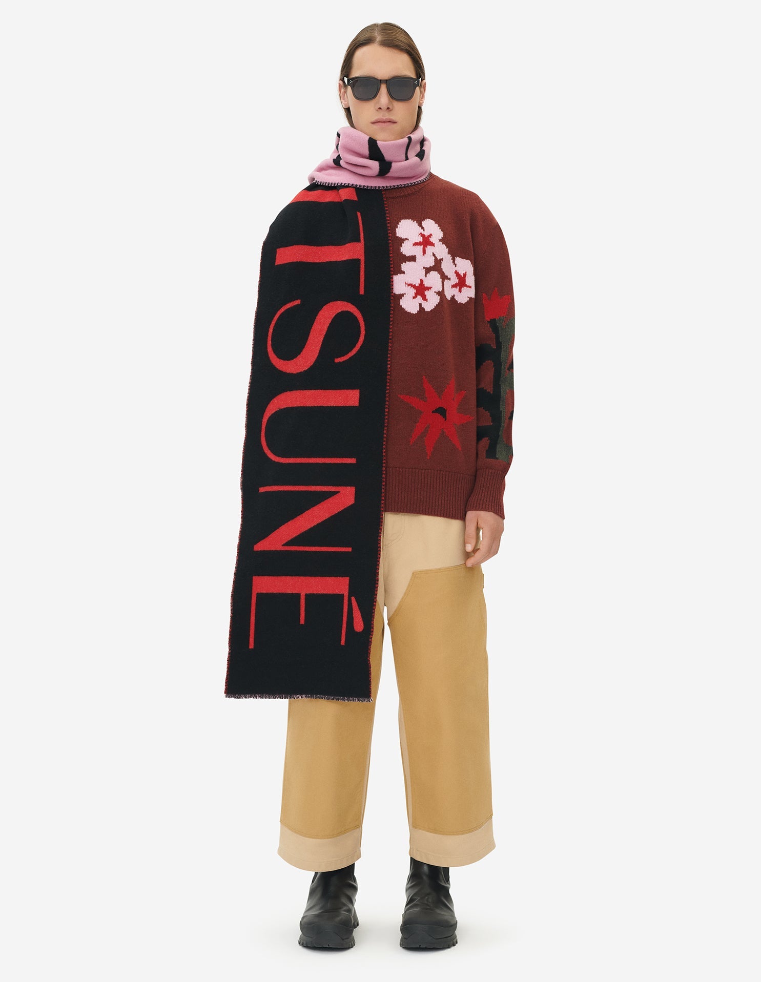 BILL REBHOLZ JACQUARD PULLOVER WINE LEES