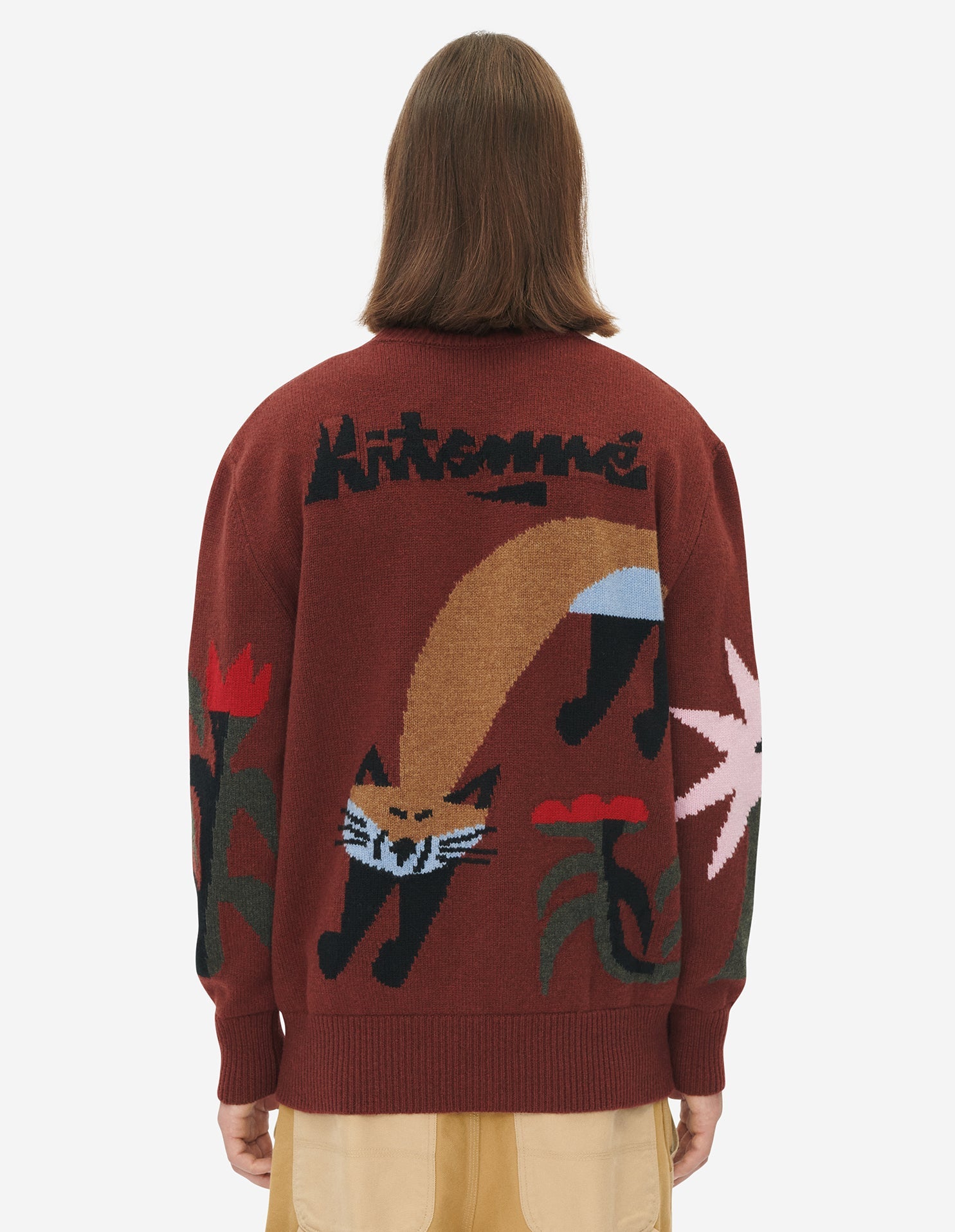 BILL REBHOLZ JACQUARD PULLOVER WINE LEES