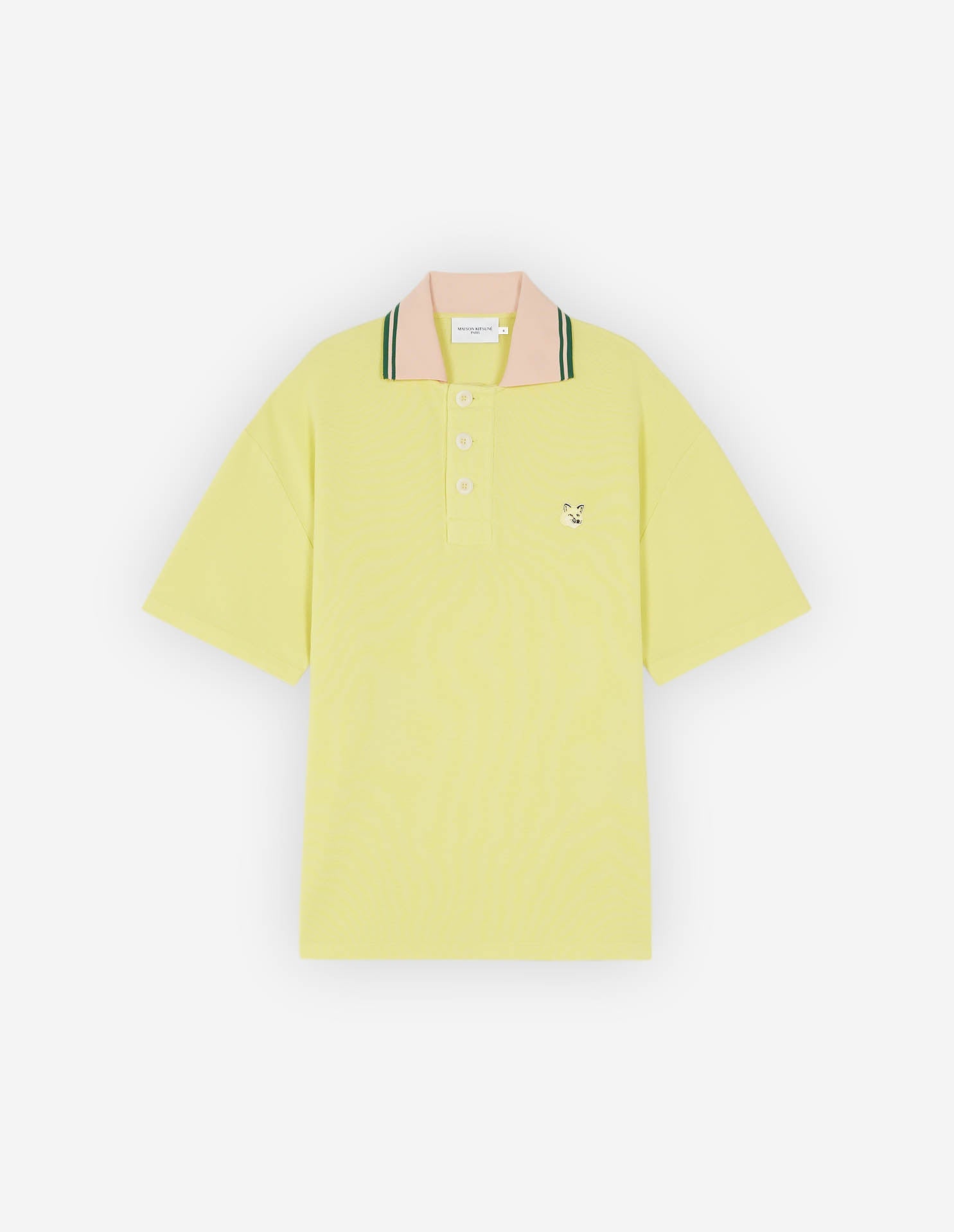 Tonal Fox Head Patch Polo Lemon