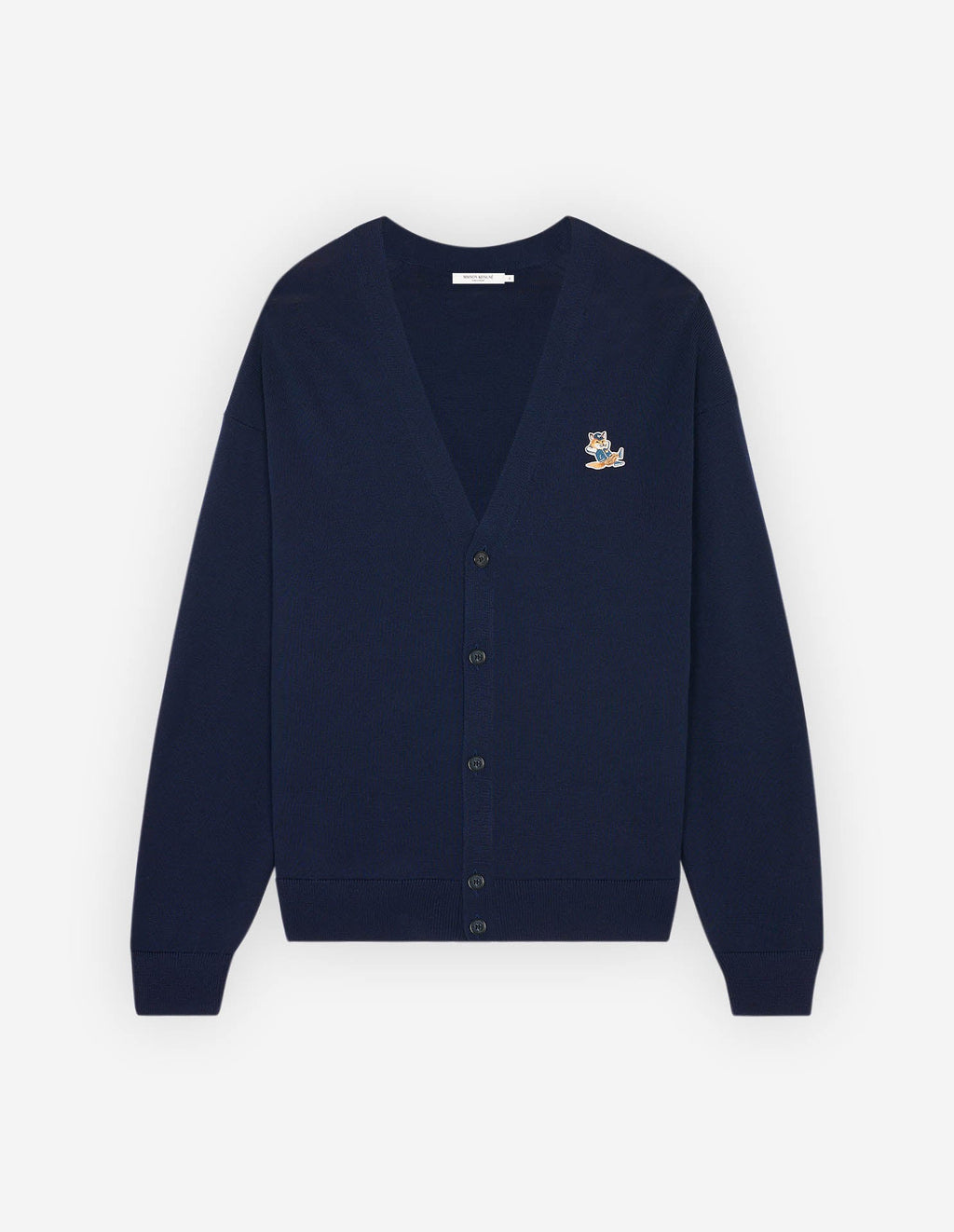 Dressed Fox Patch Relaxed Cardigan Navy
