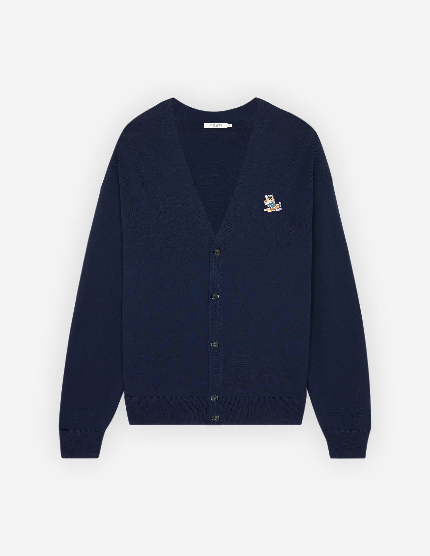 Dressed Fox Patch Relaxed Cardigan Navy