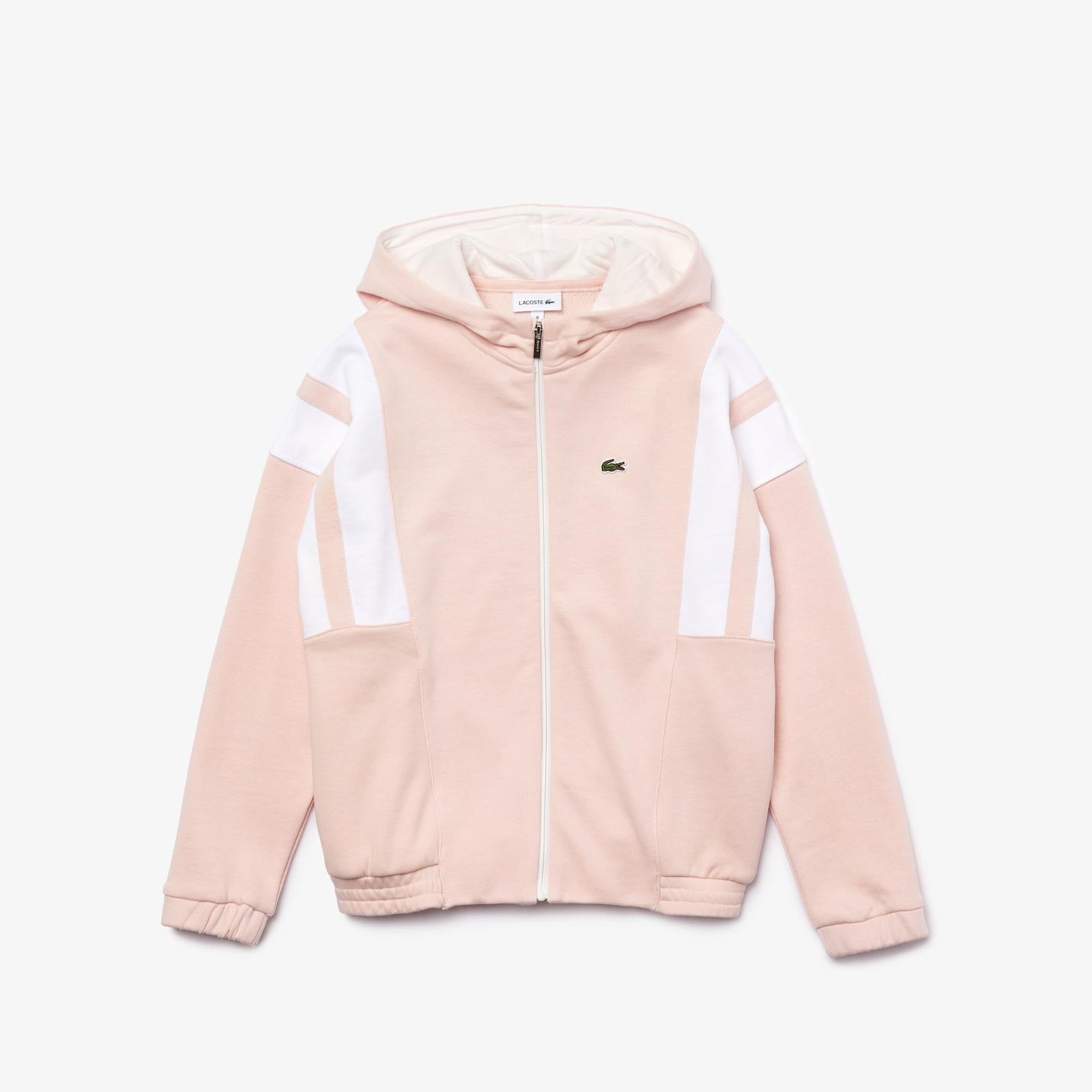 Lacoste (kids pink vintage Style Hooded Zip hoodie )