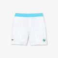 Lacoste Kids’ White Tennis Shorts Sky Blue Waistband