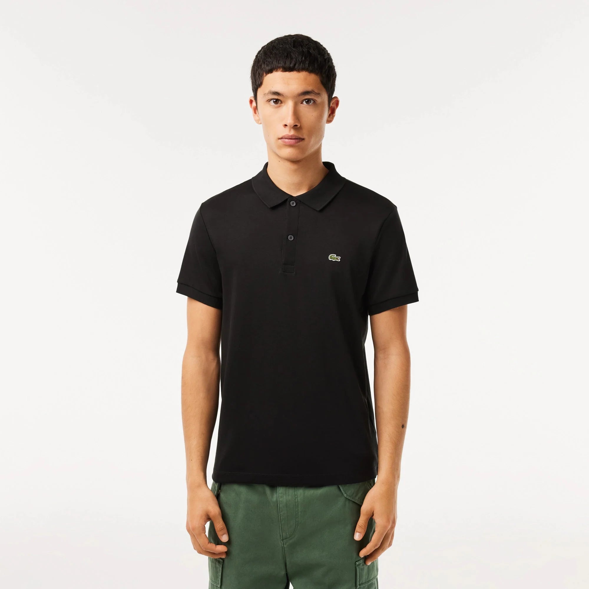 Lacoste (Men's black regular fit ultra soft cotton jersey polo)