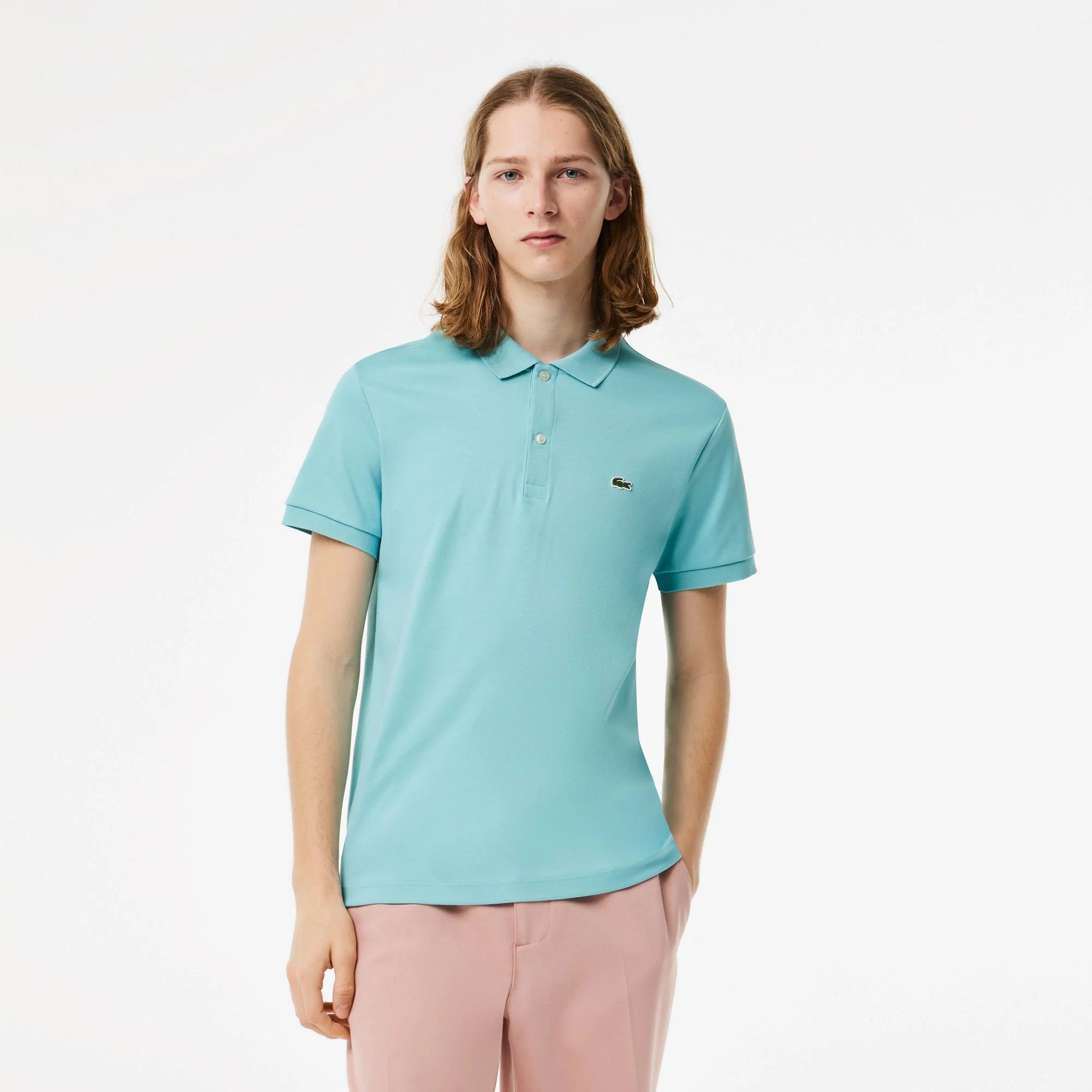 Lacoste Men’s Turquoise Regular Fit Jersey Polo Shirt
