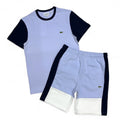 Lacoste (Light Blue/Navy Blue Colorblock Short Set)