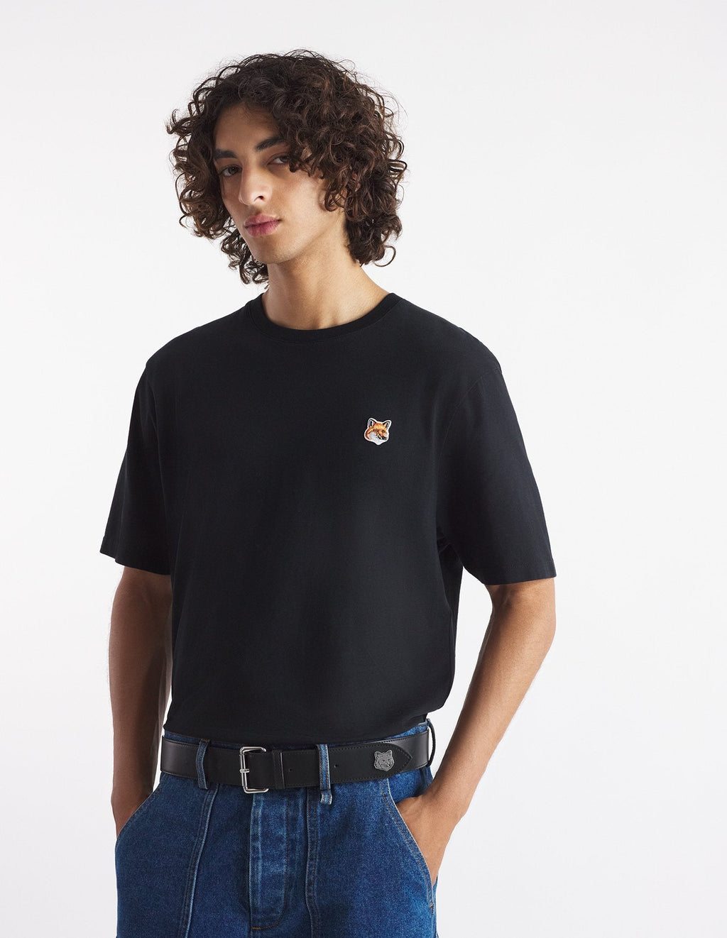 Men's Fox Head Patch Regular Tee Shirt Black