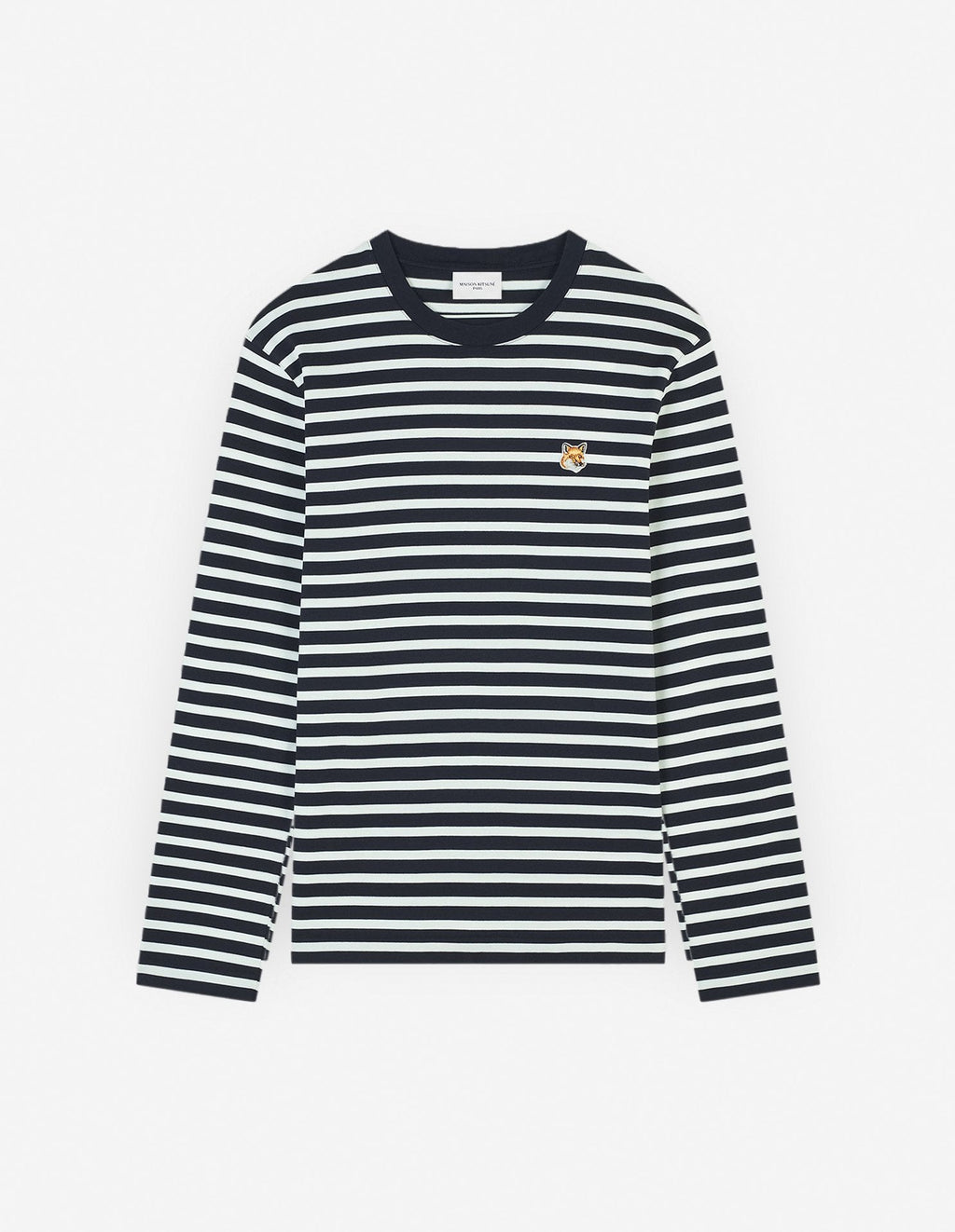 Fox Head Patch Regular Marin Tee Shirt Navy Stripes