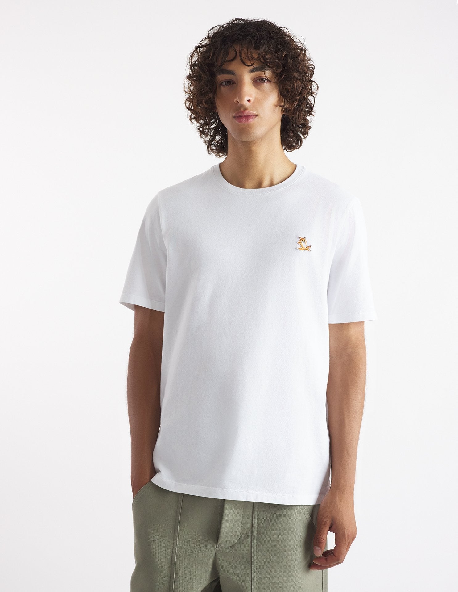 Chillax Fox Patch Regular Tee Shirt White