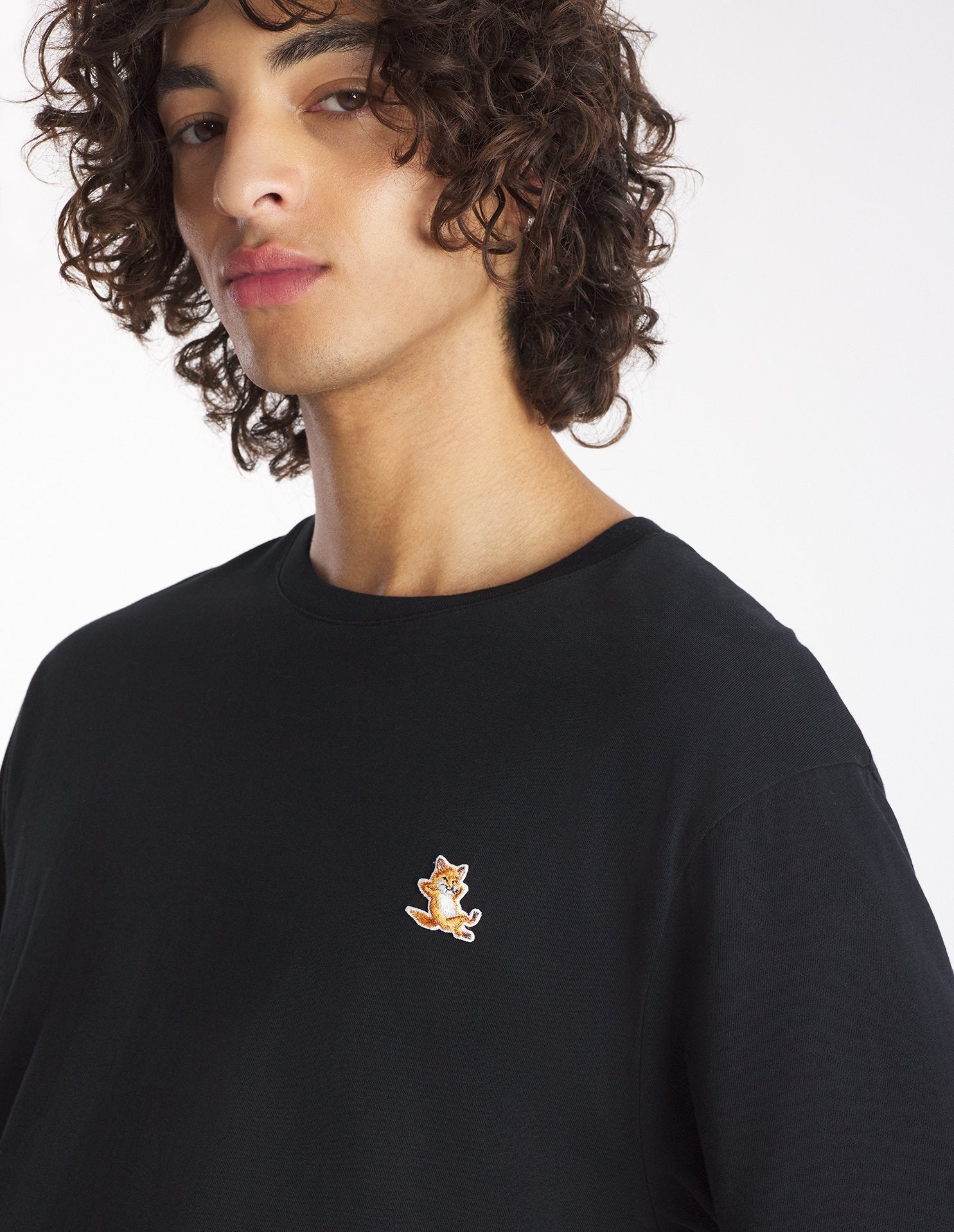 Chillax Fox Patch Regular Tee Shirt Black