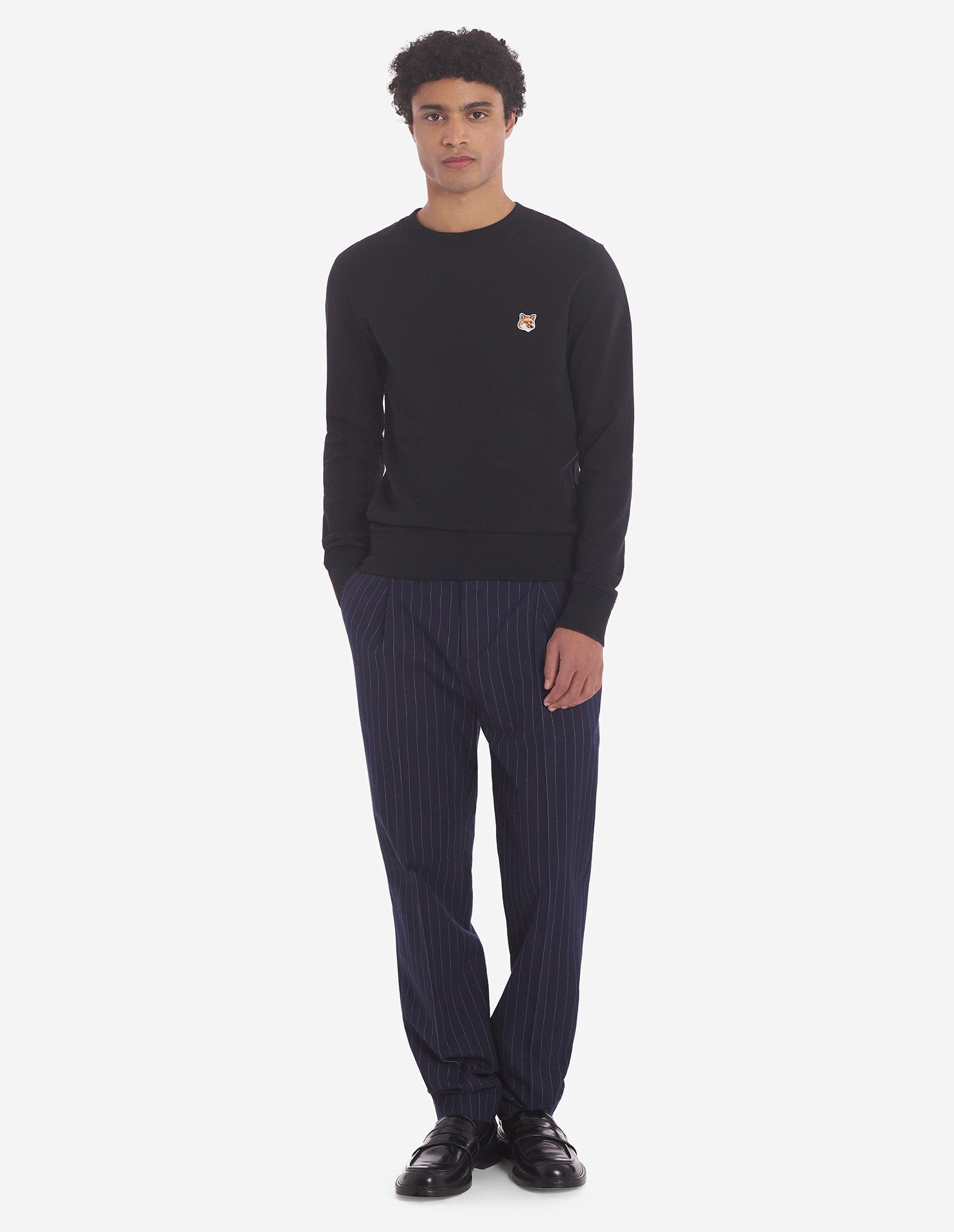 Men's Fox Head Patch Regular Sweatshirt Black