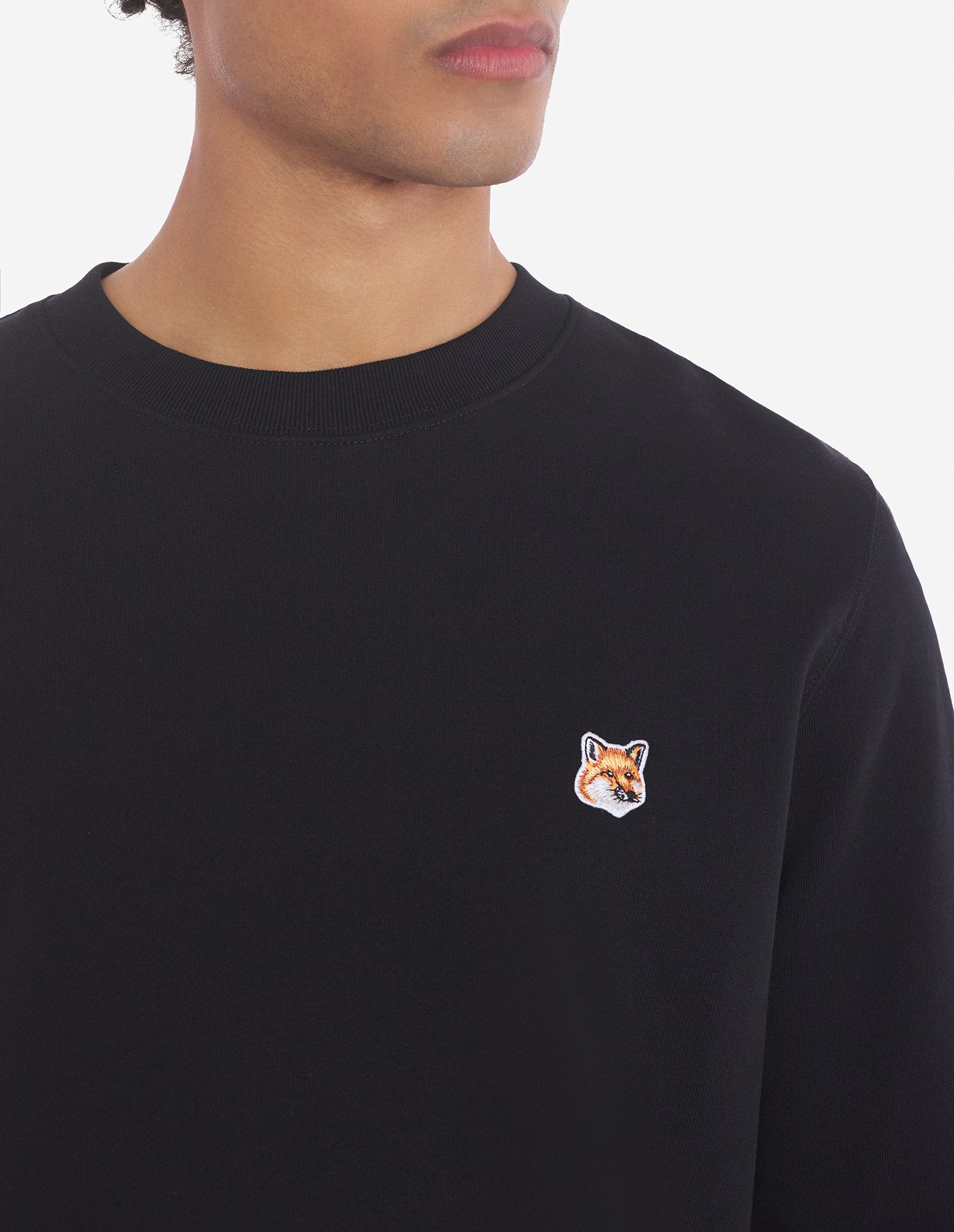 Men's Fox Head Patch Regular Sweatshirt Black