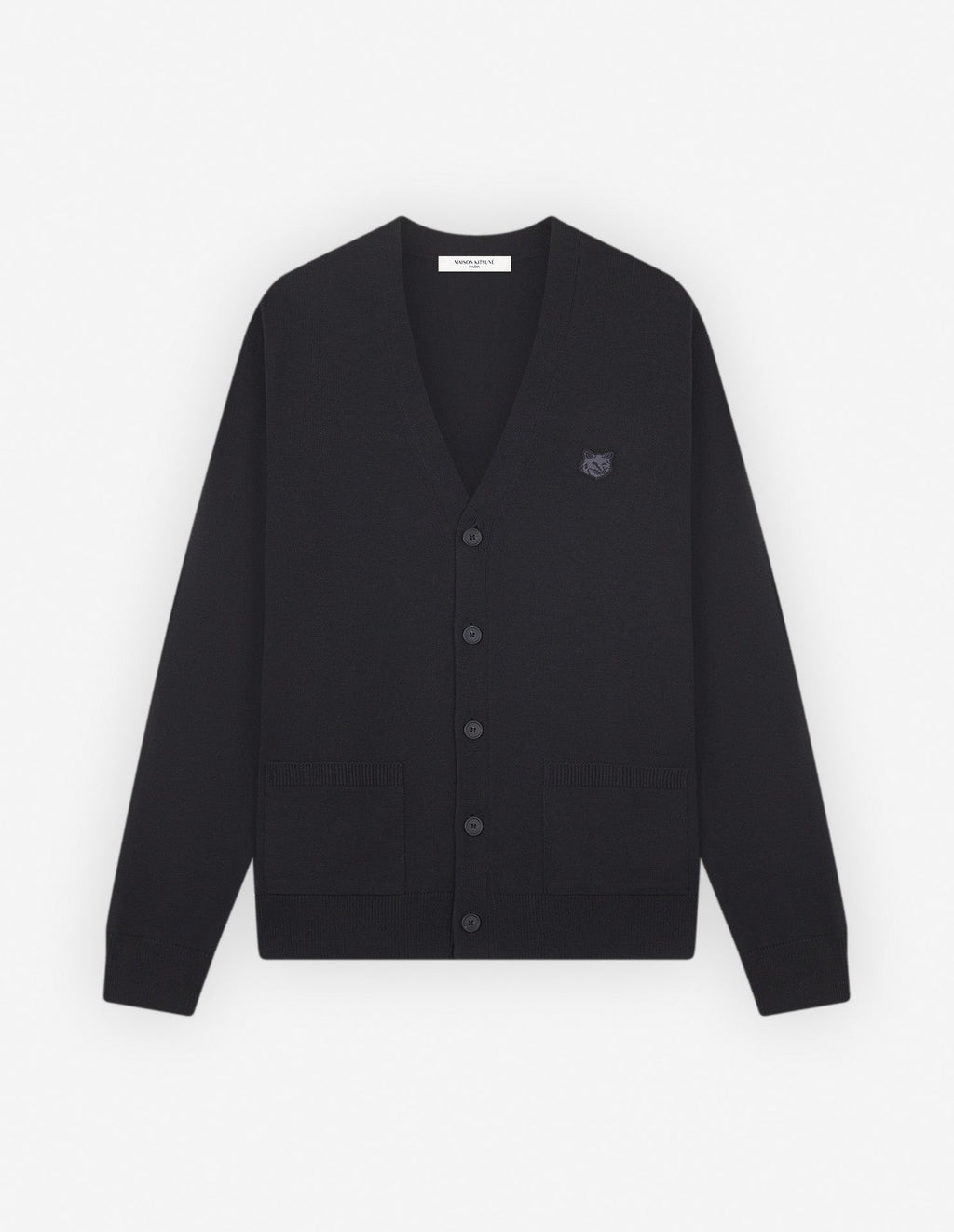 Bold Fox Head Patch Regular Cardigan Black