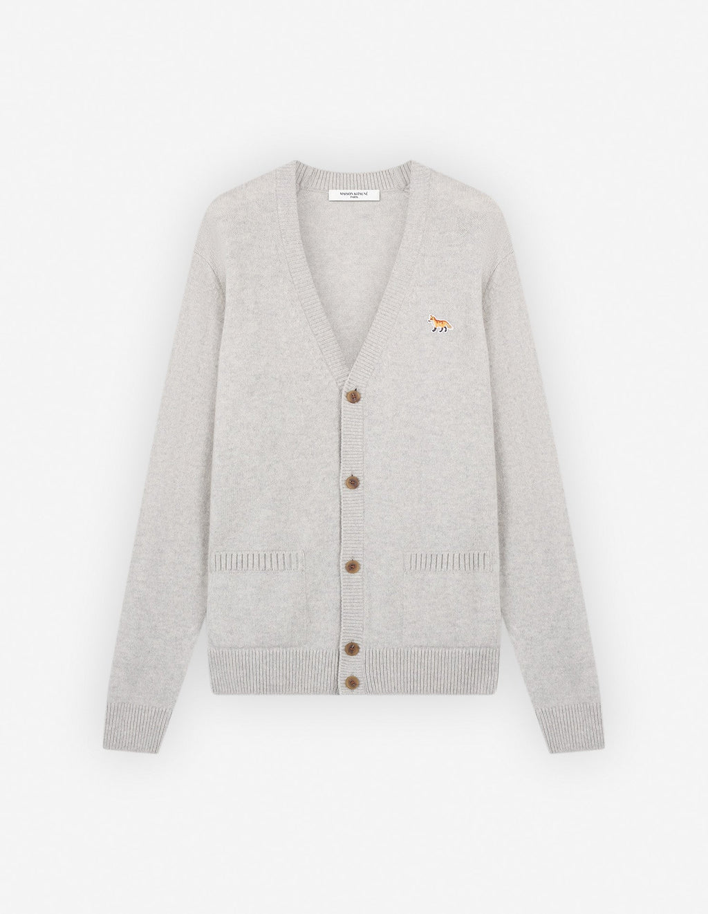 Baby Fox Patch Regular Cardigan Light Grey Melange