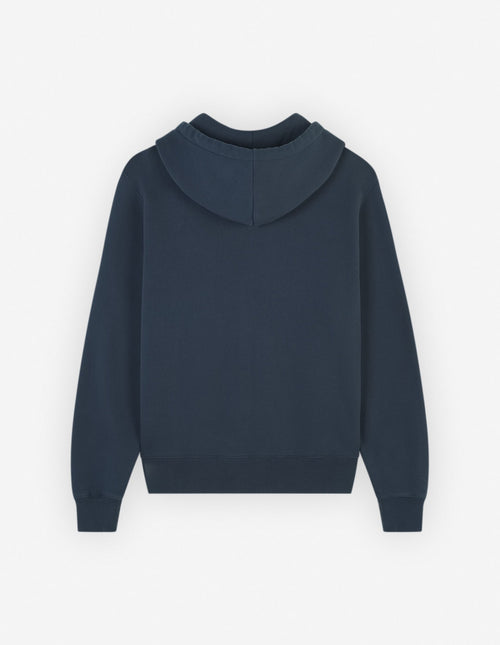 Bold Fox Head Patch Comfort Zipped Hoodie Ink Blue
