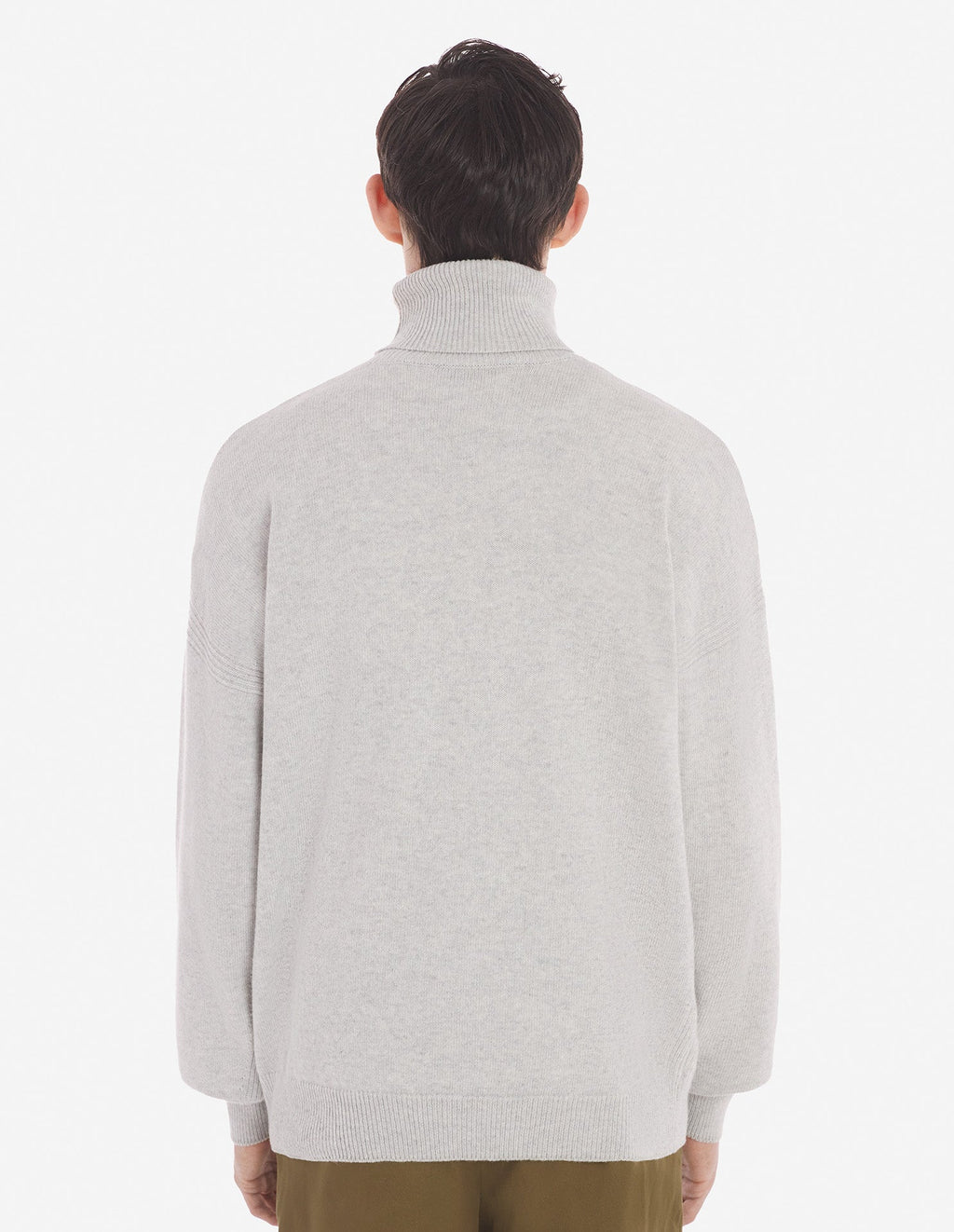 Fox Head Intarsia Comfort High Neck Jumper Light Grey Melange
