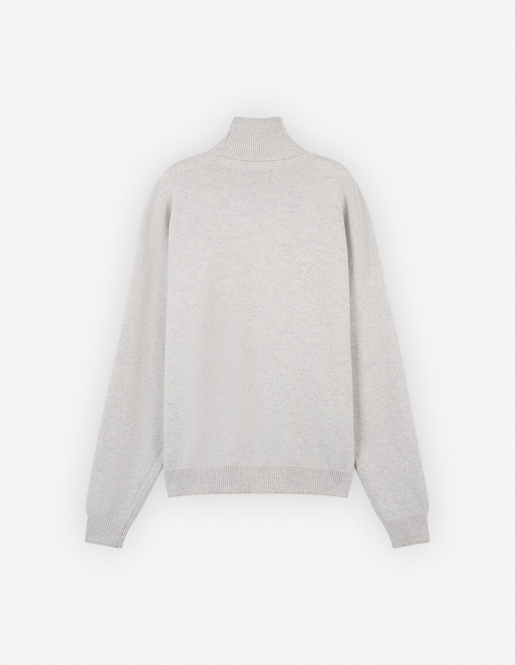 Fox Head Intarsia Comfort High Neck Jumper Light Grey Melange