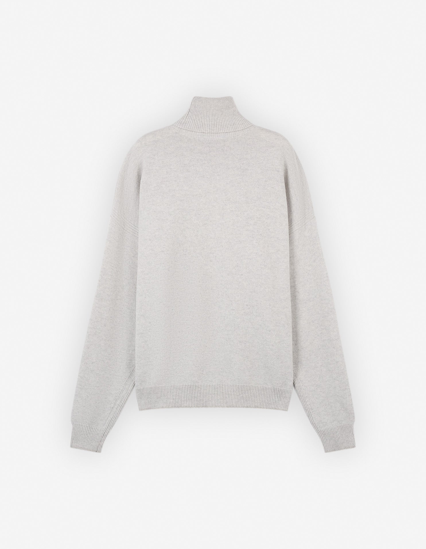 Fox Head Intarsia Comfort High Neck Jumper Light Grey Melange