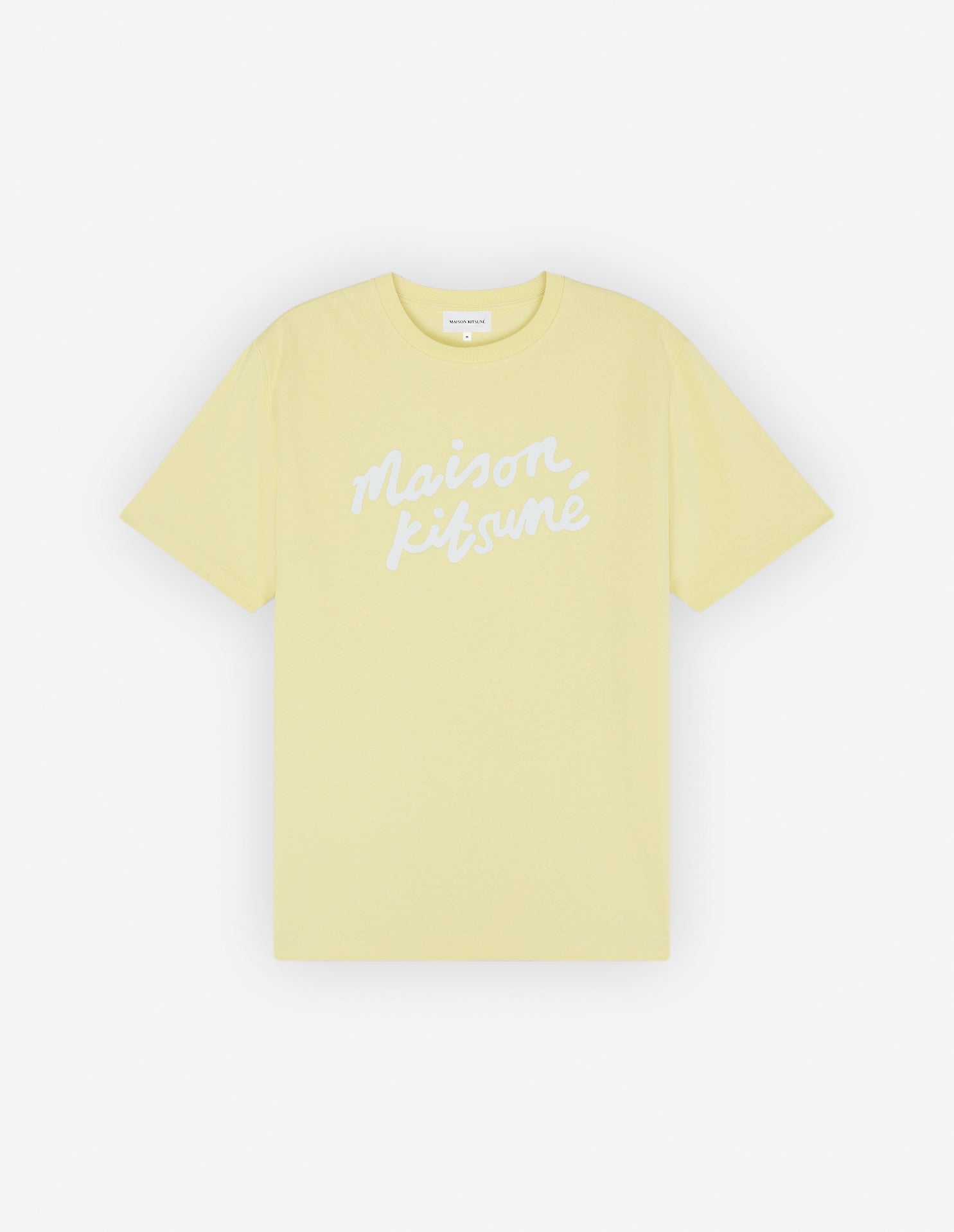 Maison Kitsune Handwriting Comfort Tee Shirt Chalk Yellow
