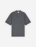 Men's Bold Fox Head Patch Oversize Polo Dark Grey Melange