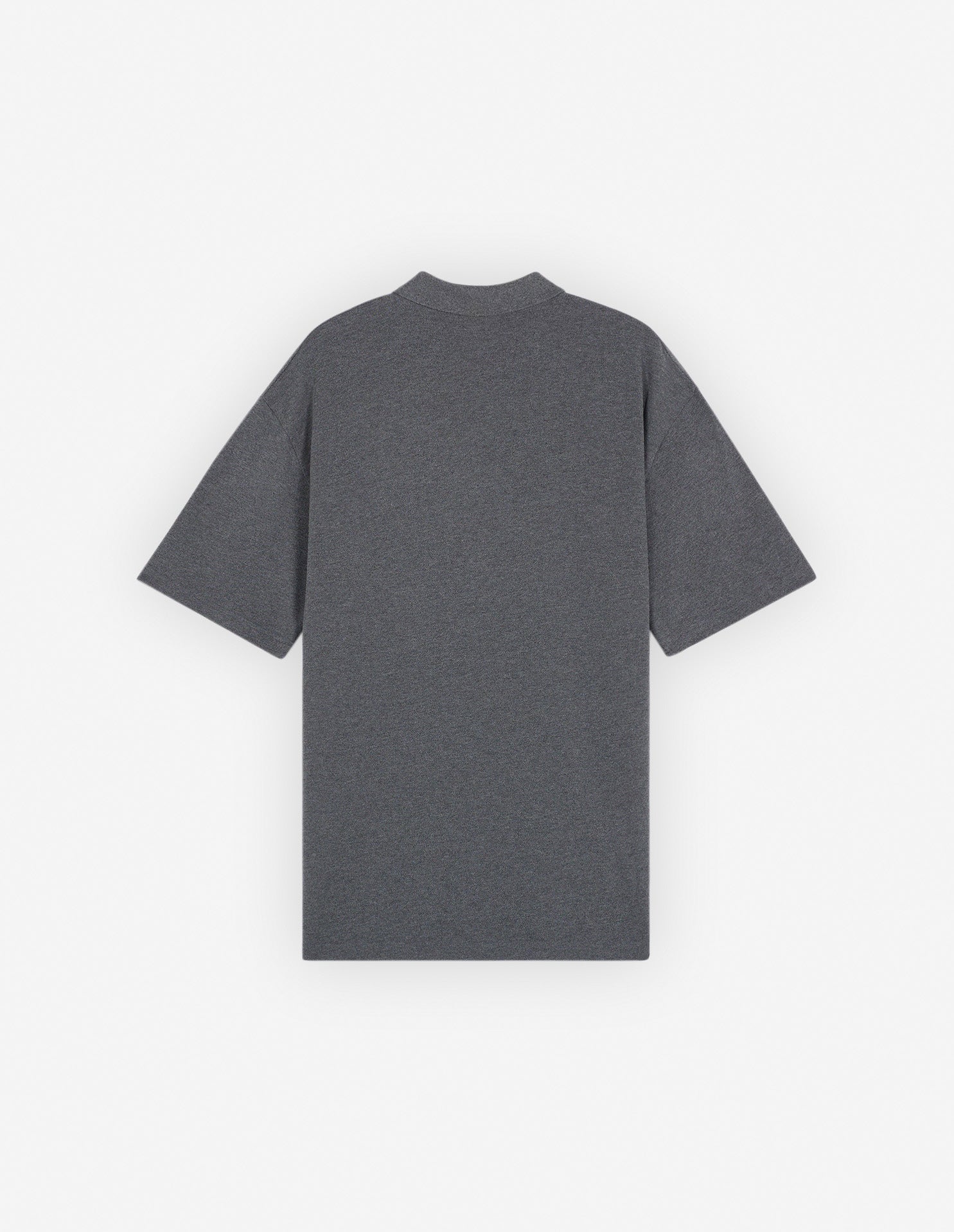 Men's Bold Fox Head Patch Oversize Polo Dark Grey Melange