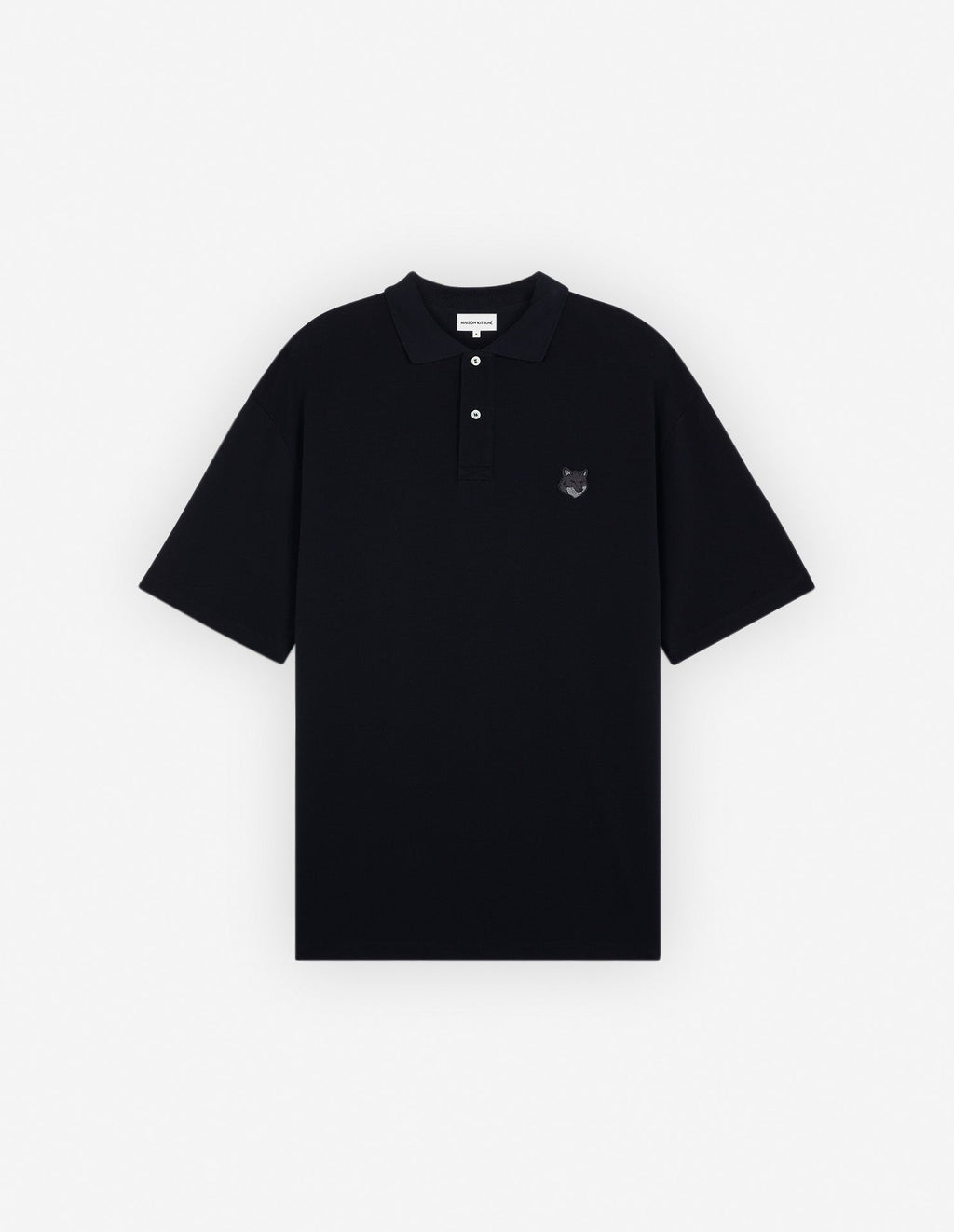 Men's Bold Fox Head Patch Oversize Polo Black