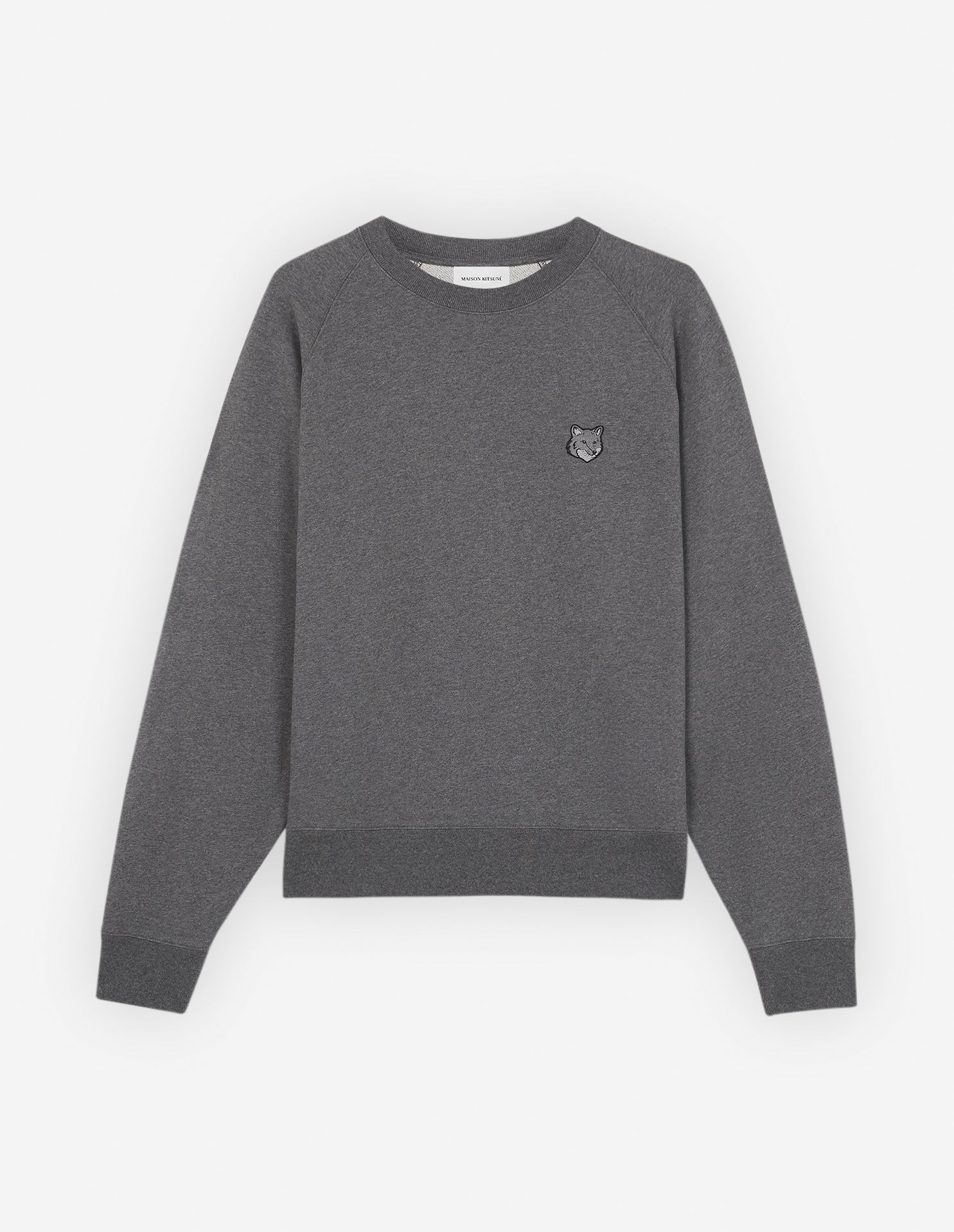Bold Fox Head Patch Oversize Sweatshirt Dark Grey Melange