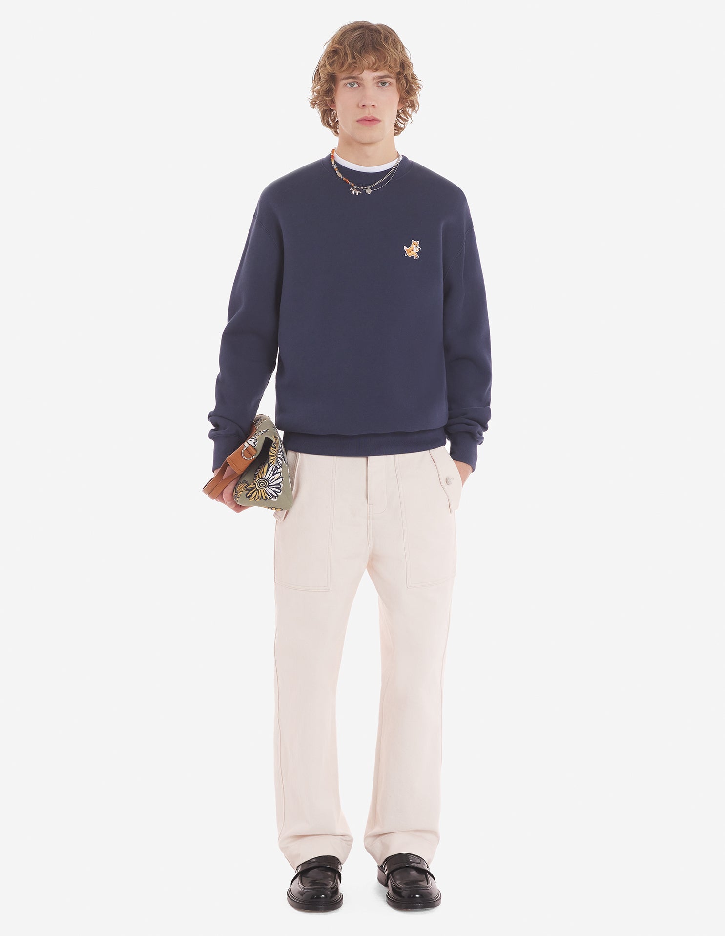 Speedy Fox Patch Comfort Sweatshirt Ink Blue