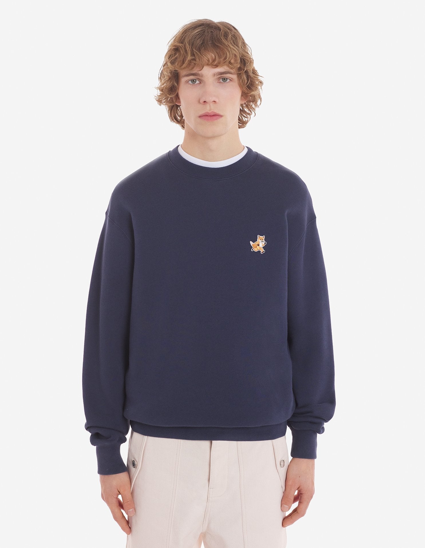 Speedy Fox Patch Comfort Sweatshirt Ink Blue