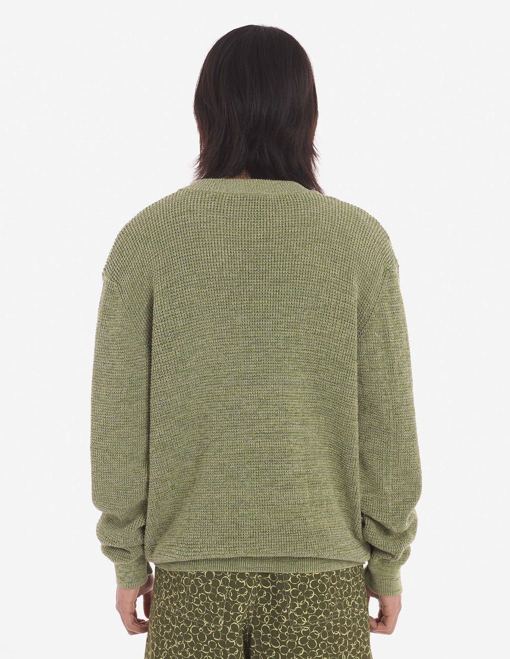 Men's Maison Kitsune Handwriting Comfort Cardigan Khaki Green Melange