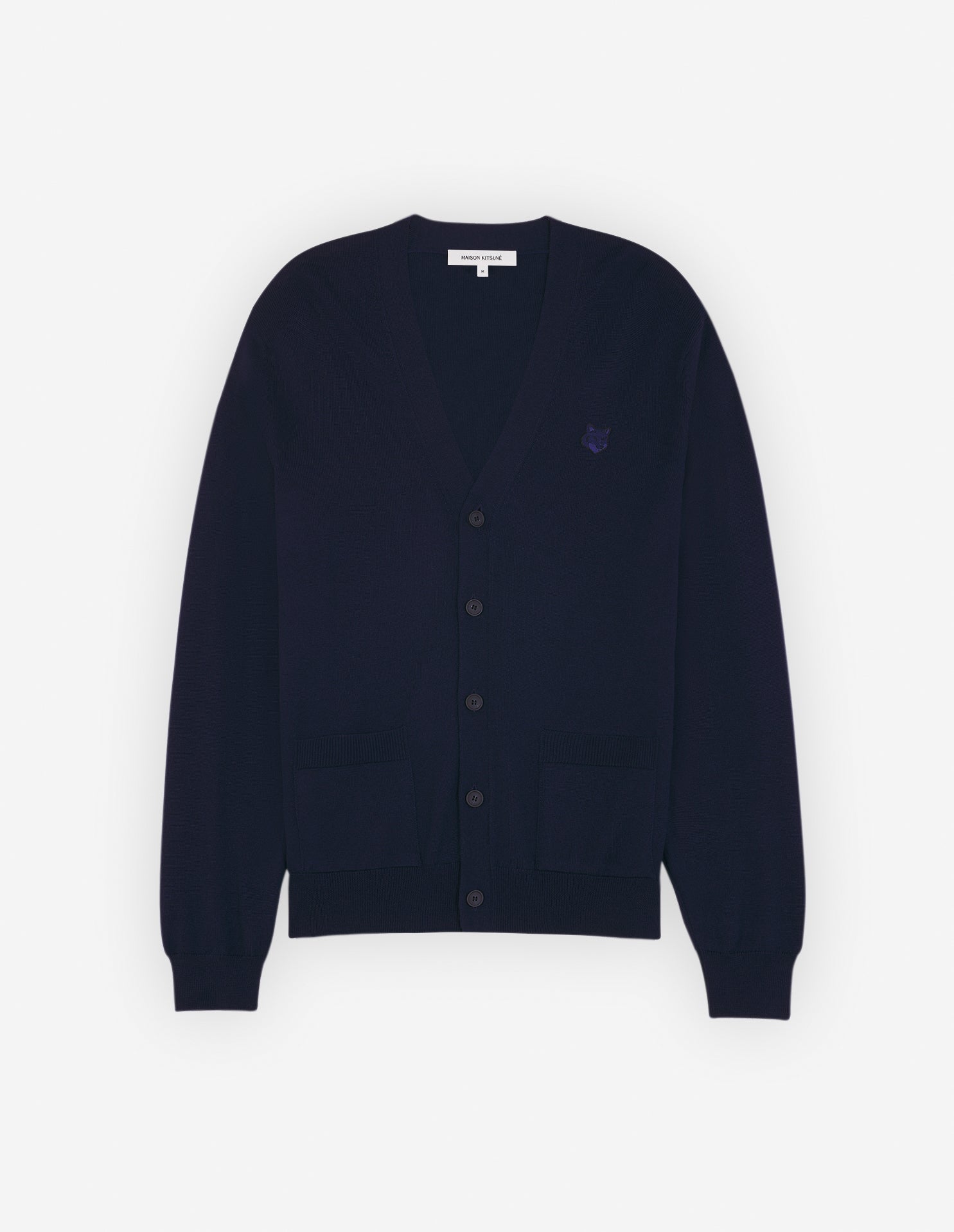Bold Fox Head Patch Regular Cardigan Ink Blue
