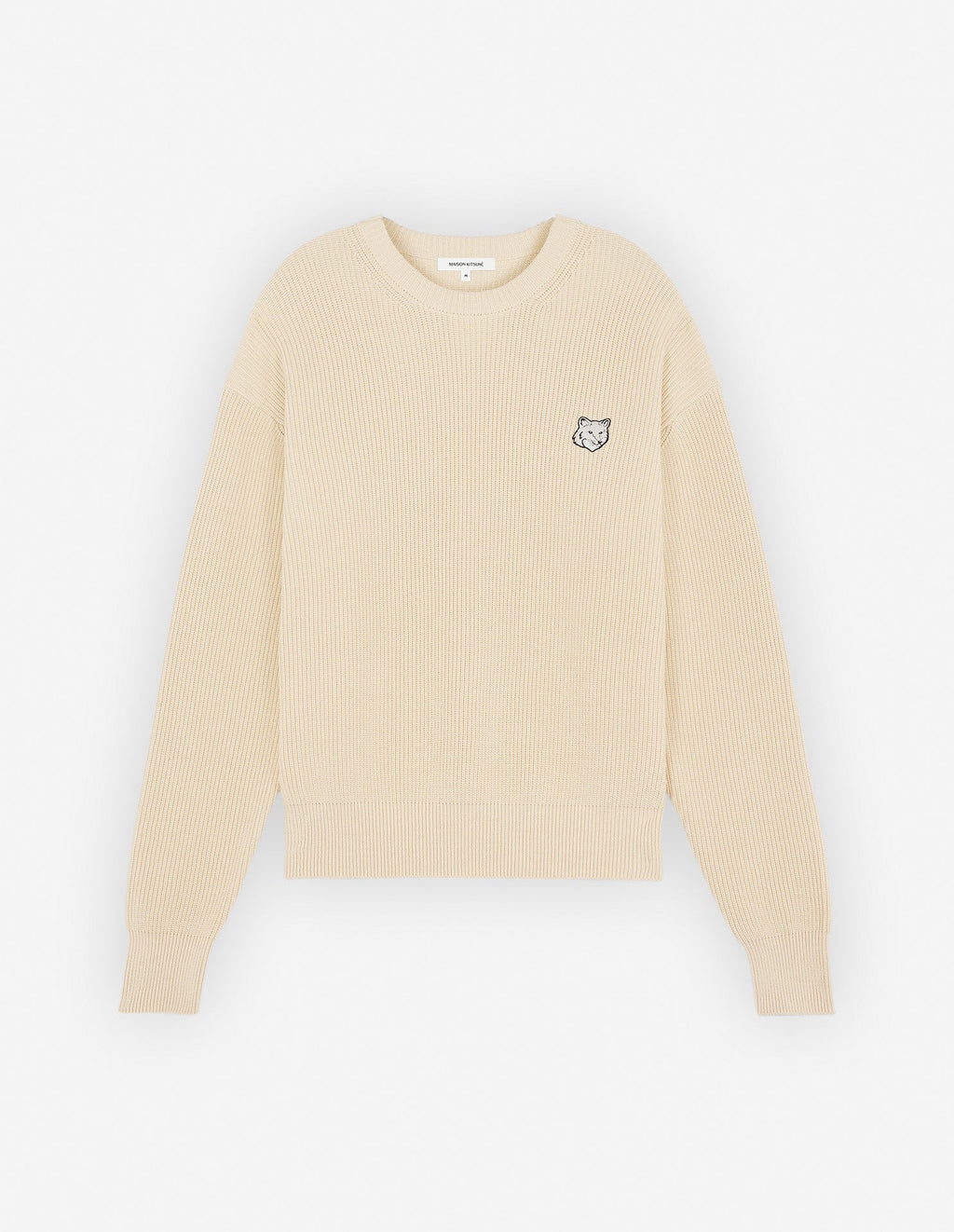 Men's Bold Fox Head Patch Comfort Ribbed Jumper Paper